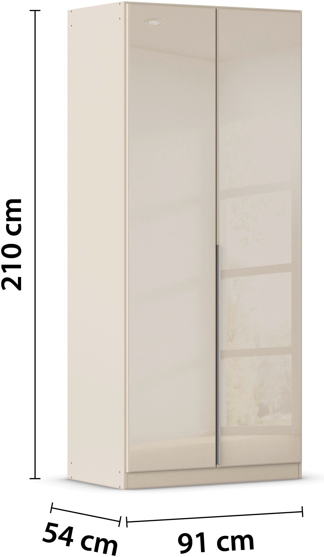 rauch Drehtürenschrank »Kleiderschrank Kleiderschränke Schrank Garderobe AGORDO mit Glasfront«, (in zwei Griff-Farben), durchdachte Innenausstattung, in 6 Breiten und 2 Höhen MADE IN GERMANY