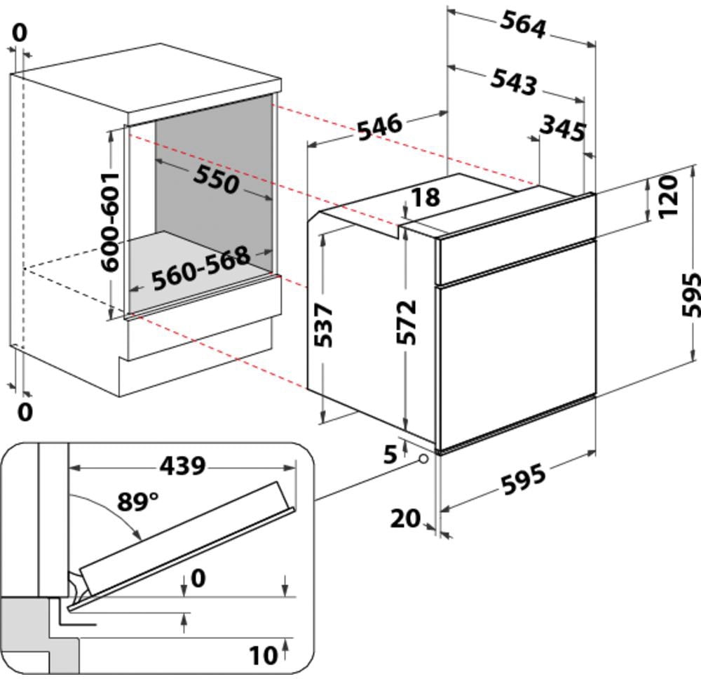 BAUKNECHT Elektro-Herd-Set »HIR4 EP8V2 PT«, mit 2-fach-Teleskopauszug, Pyrolyse-Selbstreinigung, (Set), Pyrolyse, Umluft, 2-fach-Teleskopauszug