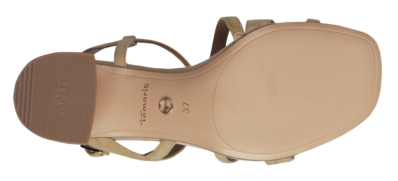 Tamaris Sandalette  , Blockabsatz, Abendschuh, Sommerschuh mit verstellbarer Schnalle
