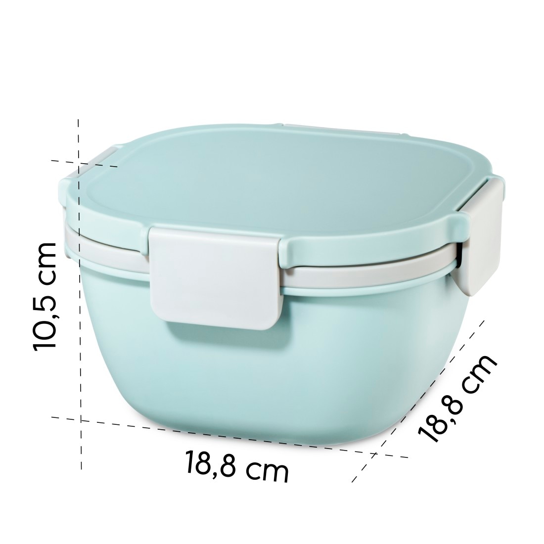 Xavax Salatbox »Salatbox To Go 1400 ml (3-teilige Salatschüssel)«, (4 tlg.), Inklusive Gabel, Dressingbehälter und ein Einsatz