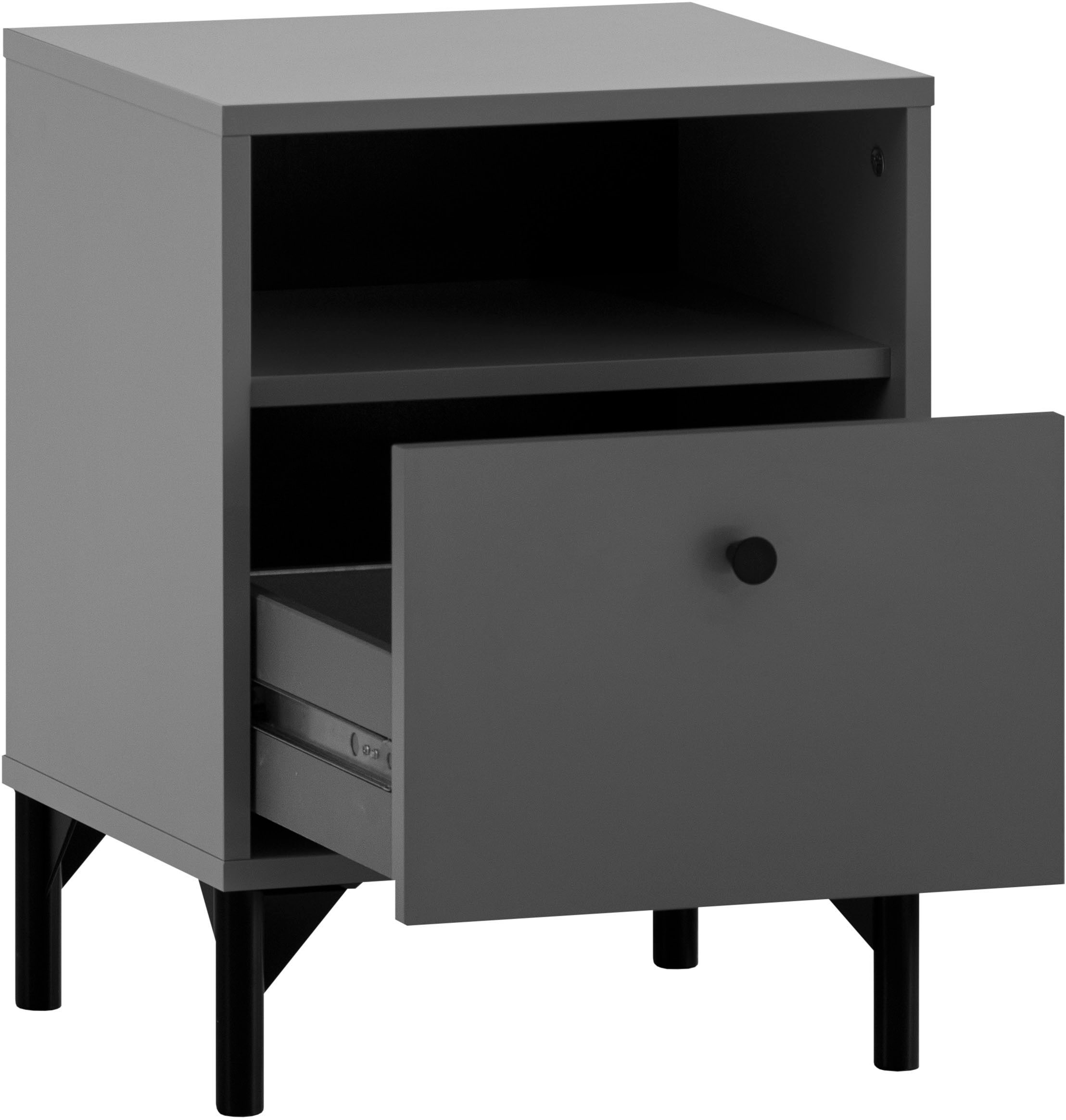 Schildmeyer Nachttisch »Smash, Breite 40 cm«, Schublade mit Teilauszug und hochwerigen Metallbeschlägen