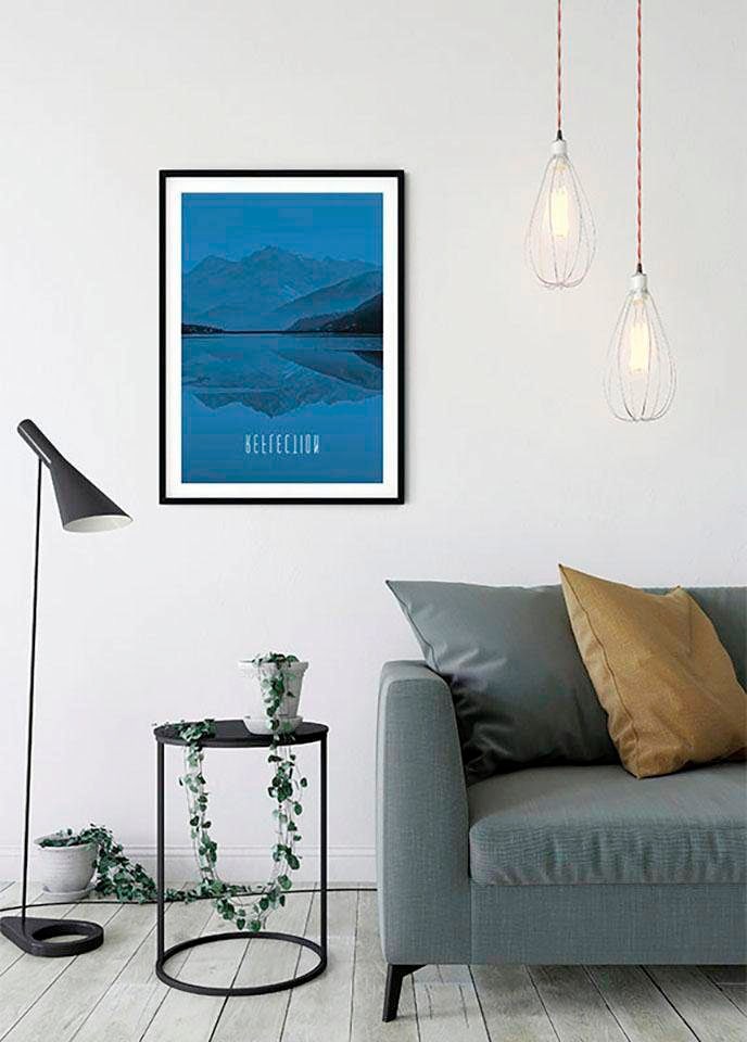 Komar Bild »Word Lake Reflection Blue«, Natur, (1 St.), Wandbild zur Dekoration - ohne Rahmen