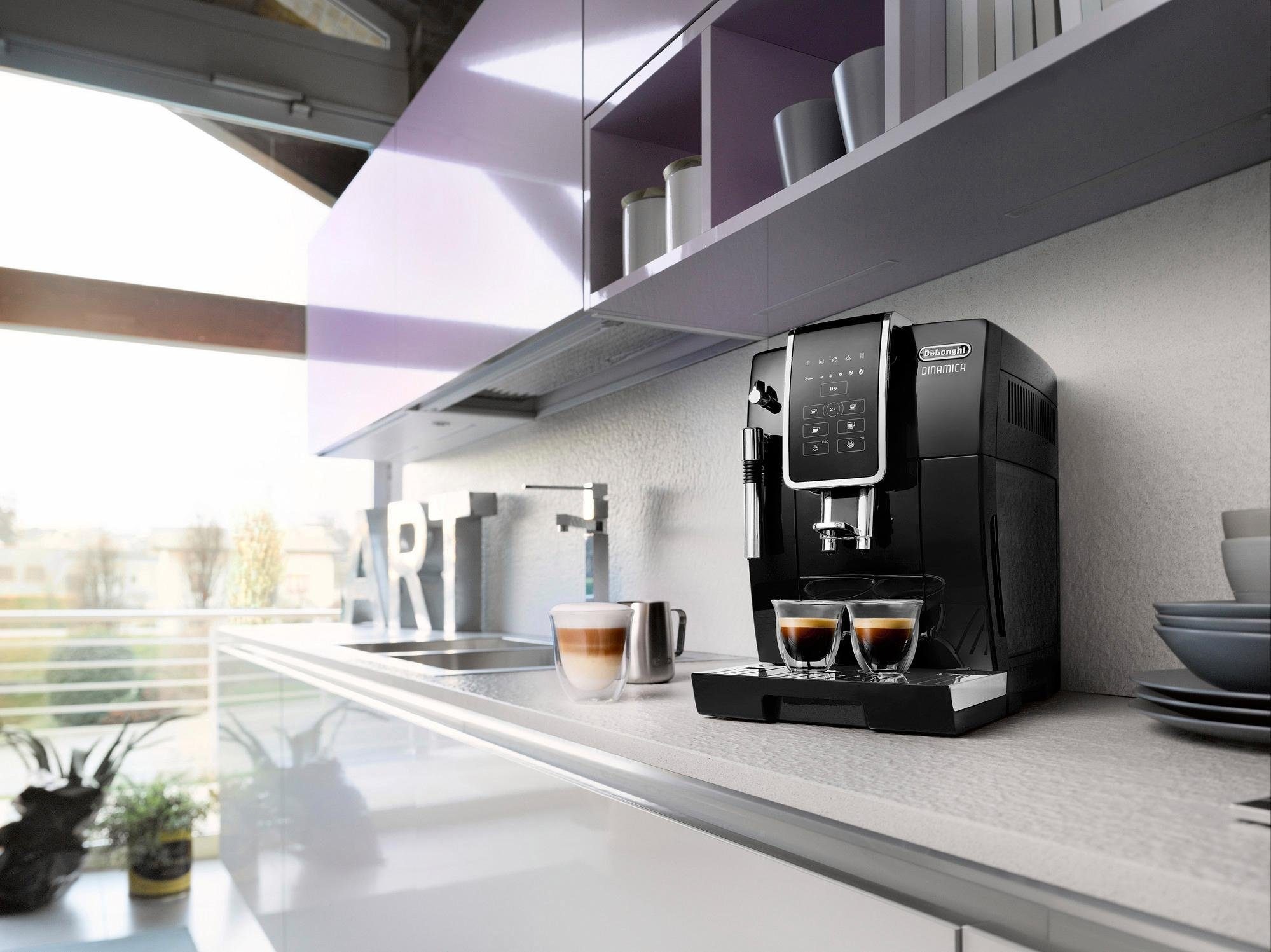 De'Longhi Kaffeevollautomat »Dinamica ECAM 358.15.B«, Sensor-Bedienfeld mit beleuchteten Direktwahltasten