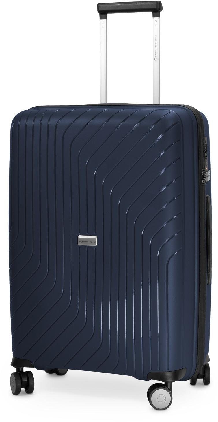 Hauptstadtkoffer Hartschalen-Trolley »TXL, 66 cm, dunkelblau«, 4 Rollen, Hartschalen-Koffer Koffer mittel groß Reisegepäck TSA Schloss