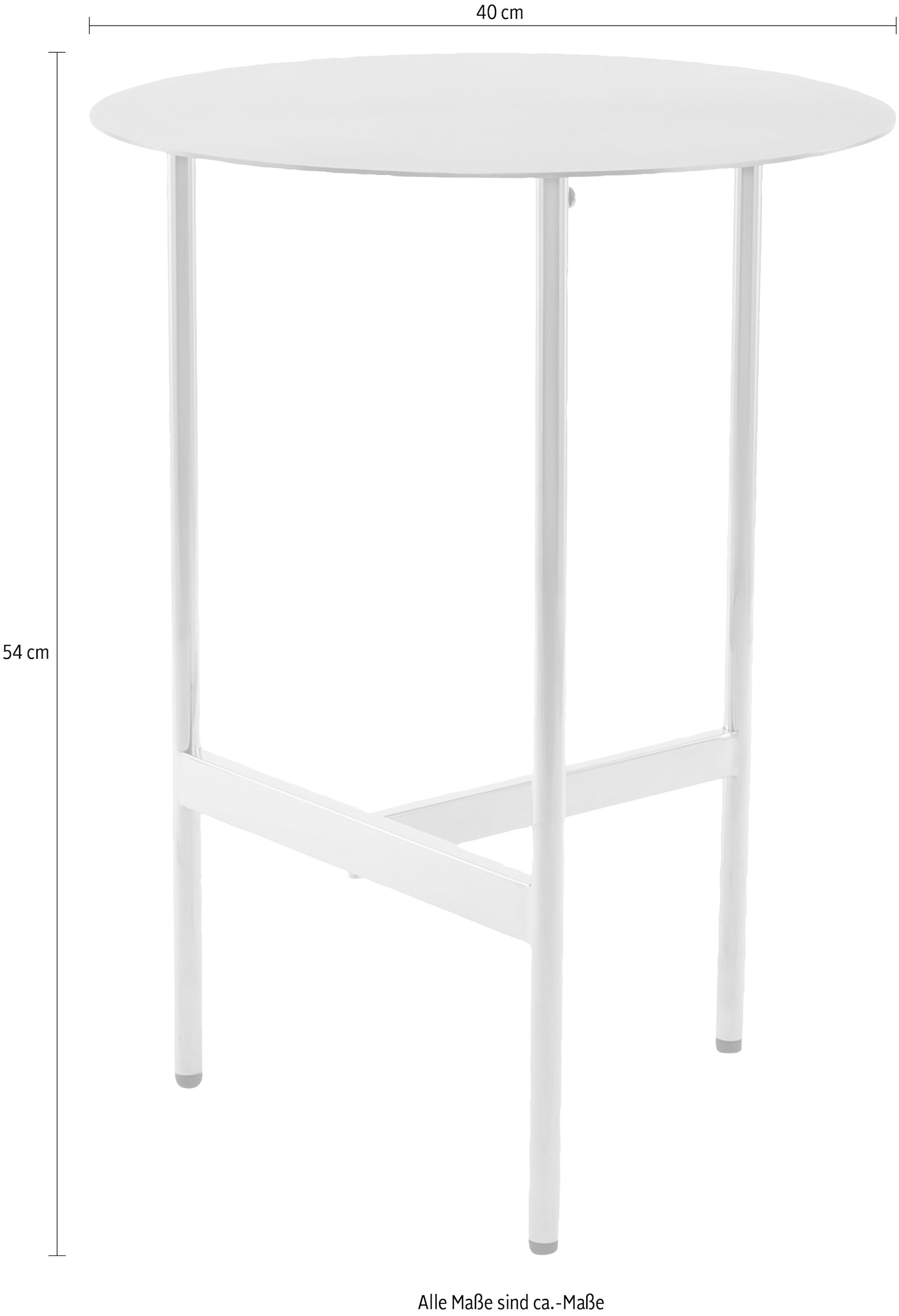 Kayoom Beistelltisch »Pema, Minimalistisches Design, Passt zu jedem Einrichtungsstil« 1 Stk. tlg. minimalistisches Gestelldesign aus Edelstahl, runde Ablagefläche