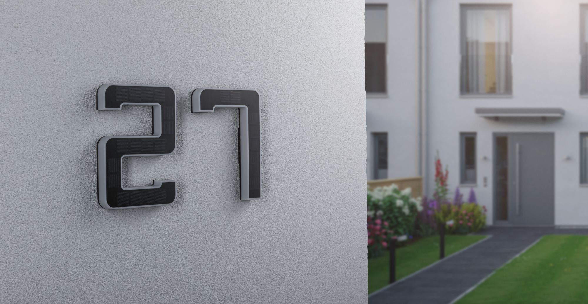 Paulmann LED Außen-Wandleuchte »Solar Hausnummer« LED-Modul 1 Stk. Warmweiß LED-Modul, Hausnummern, Buchstaben wählbar, Akku wechselbar