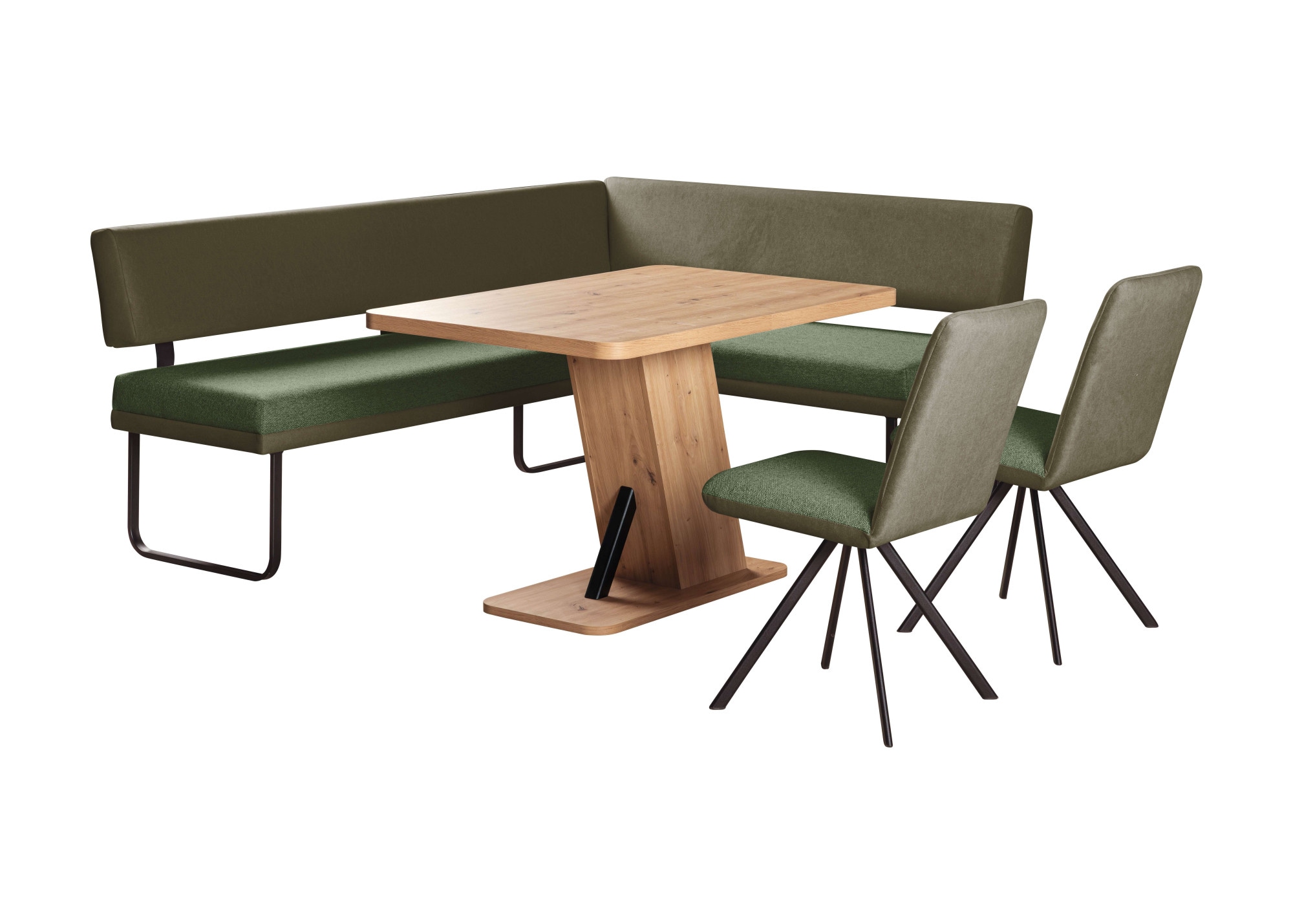 OTTO home Eckbankgruppe »Gabi Essecke, Sitzgruppe, Eckbankgruppe, Küchenbankgruppe« Set, 4tlg, 4 tlg. tlg. Gestell aus matt-schwarzem Flachmetall, stabil, 2-Stoff-Design