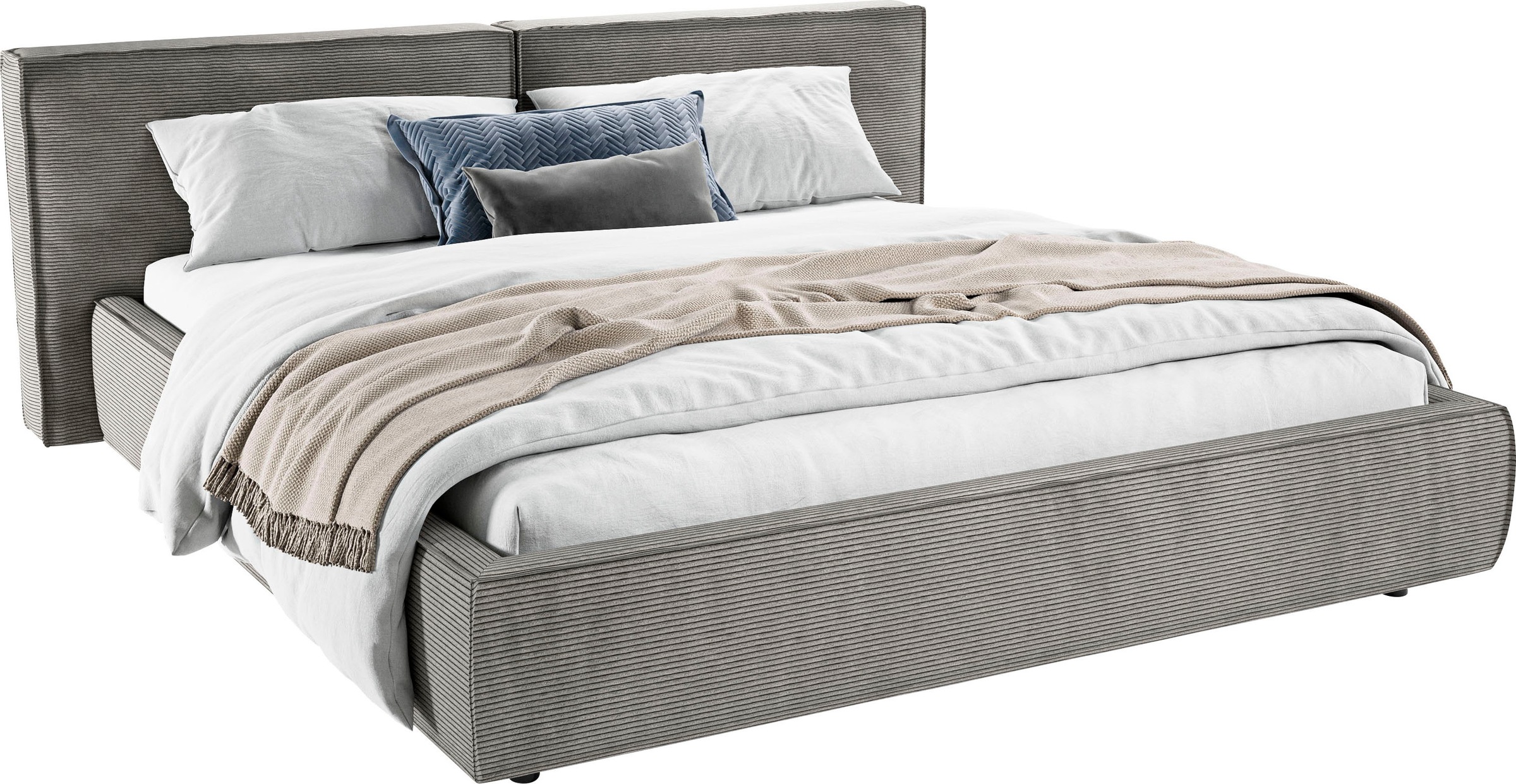 Home affaire Polsterbett »Adrina mit Biesenoptik, Feincord und Luxus-Microfaser« bis 280kg, auch in Überlänge 220 cm, 4 Breiten bis 200cm