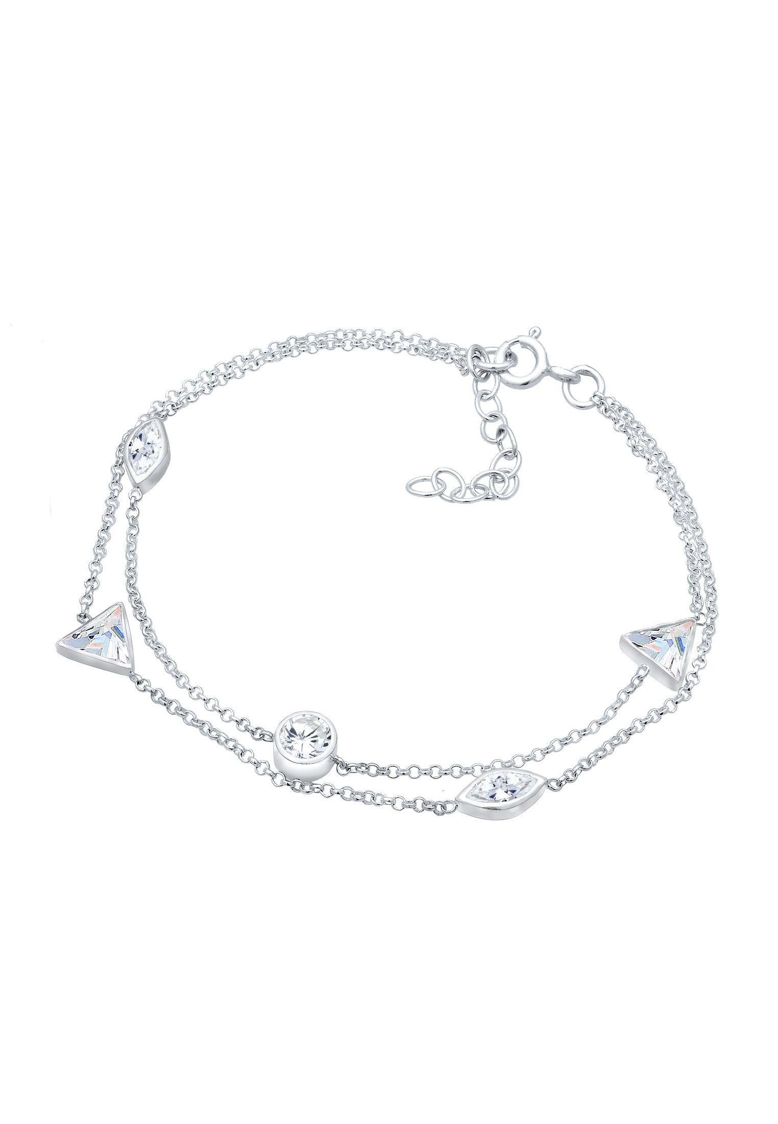 Elli Armkette »Armband Layer Zirkonia 925 Sterling Silber«