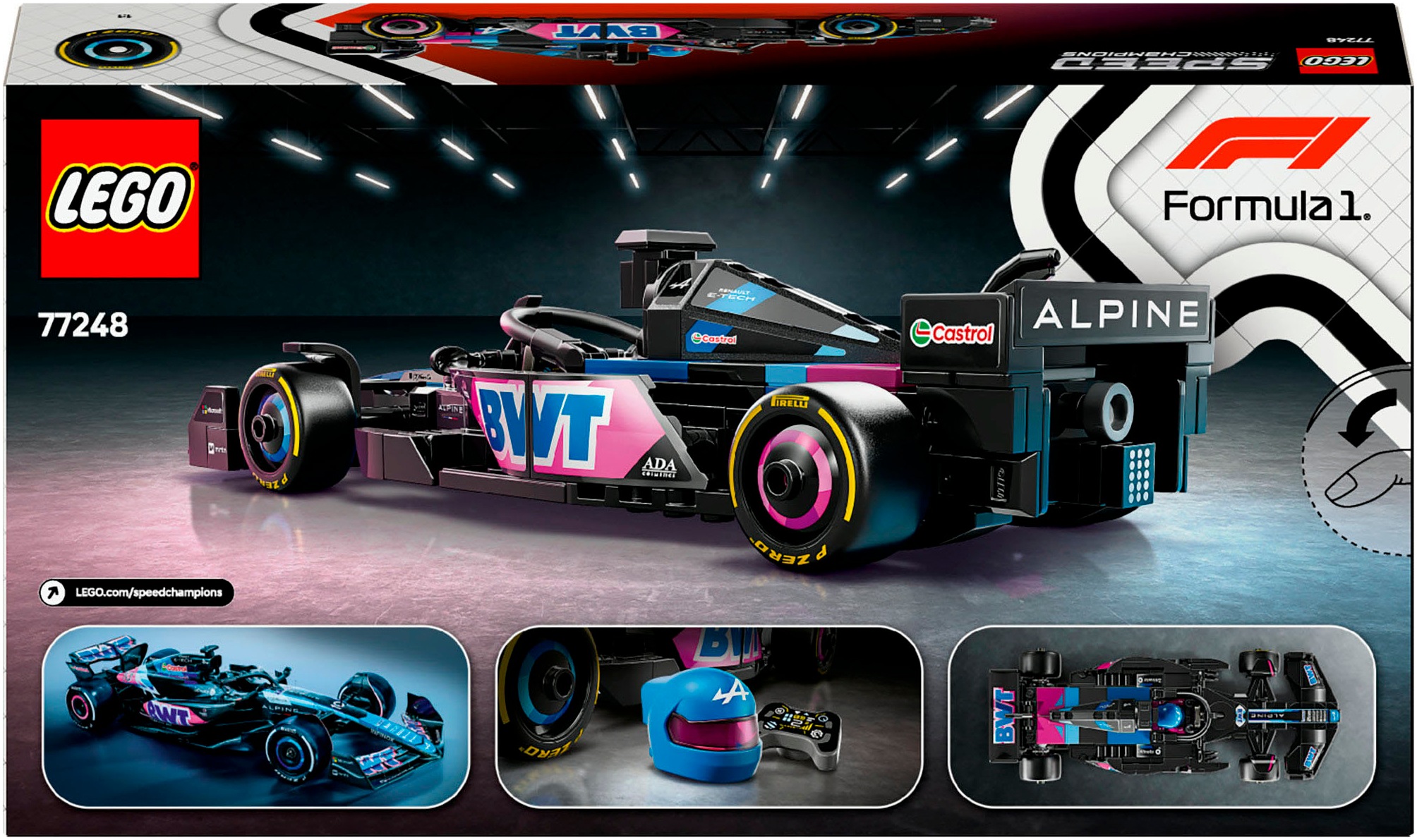 LEGO® Konstruktionsspielsteine »BWT Alpine F1® Team A524 Rennauto (77248), LEGO® Speed Champions«, (258 St.), Made in Europe