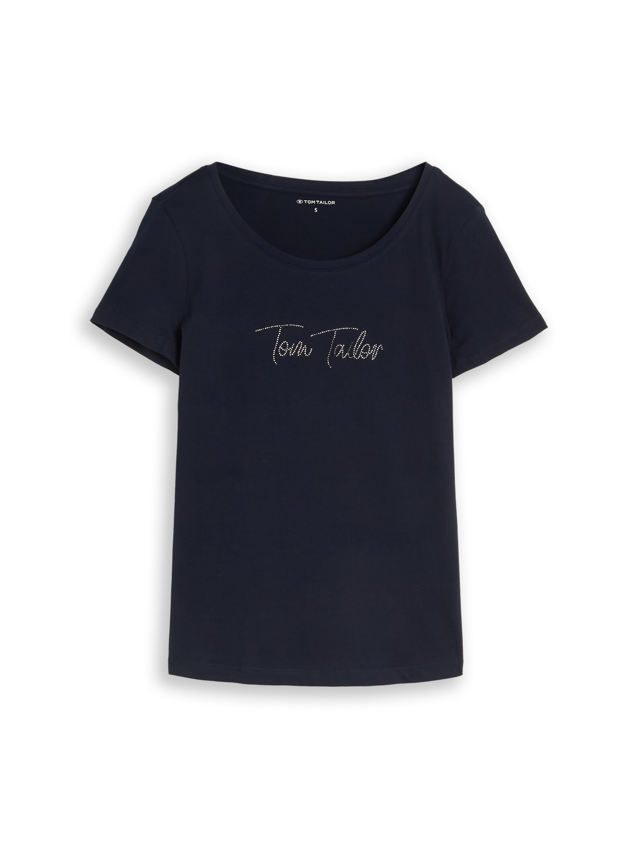 TOM TAILOR Kurzarmshirt Sommershirt mit Glitzer-Wording