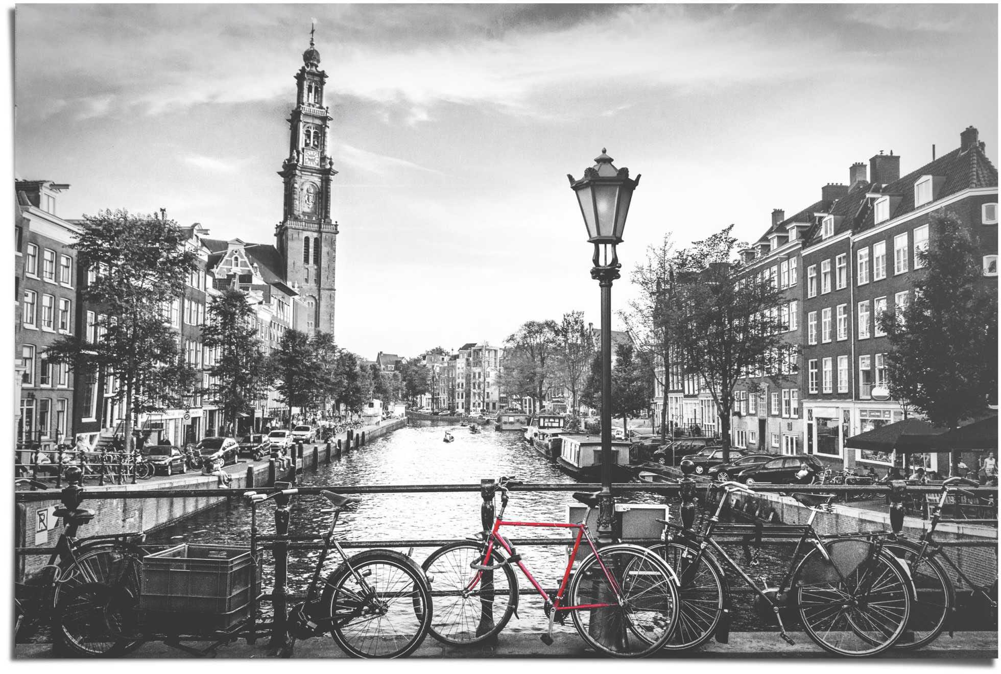 Reinders! Poster »Die Grachten - Stadt St.) kaufen Die - auf Niederlande«, (1 Raten Amsterdam - von Brücke Fahrrad