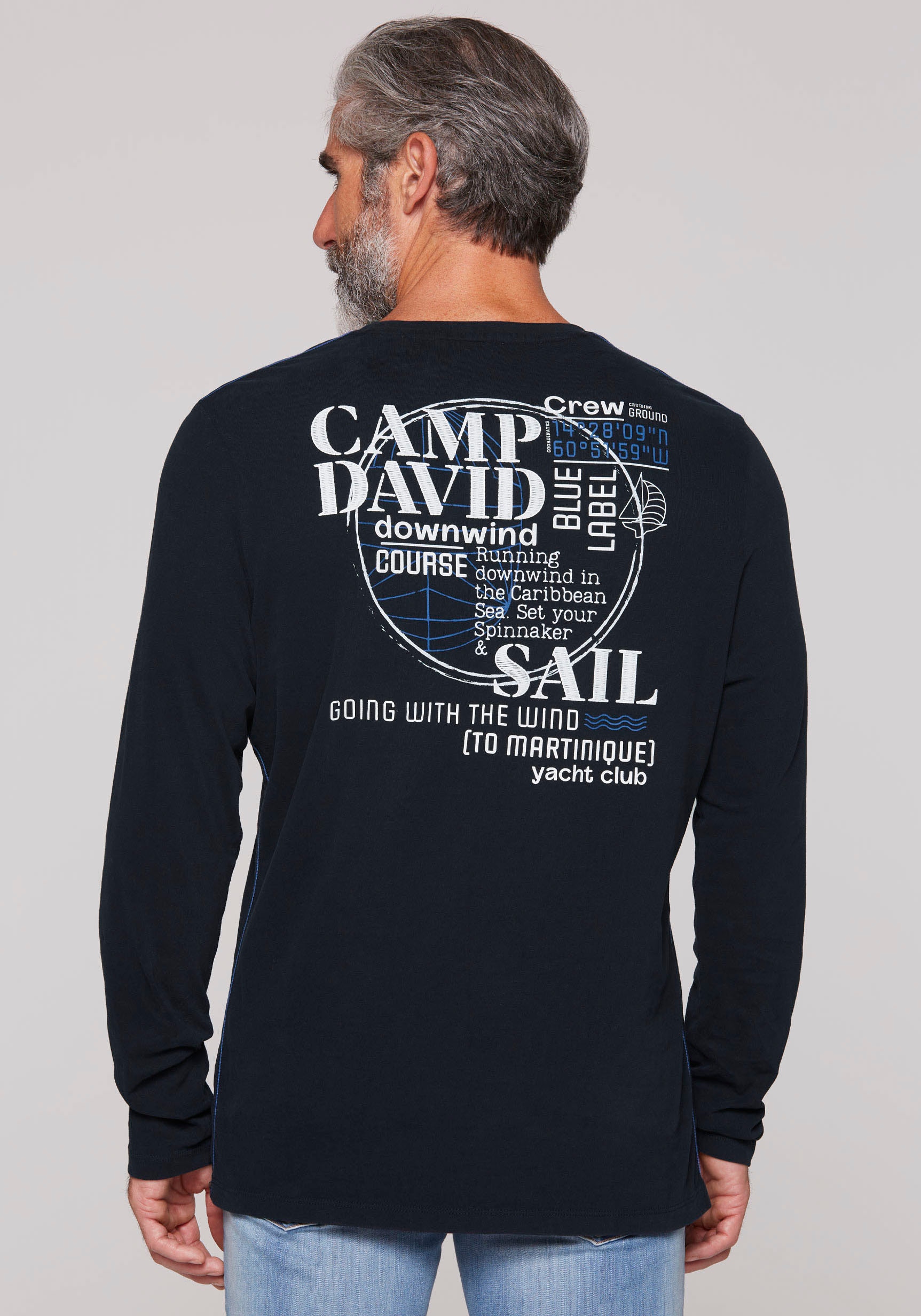 CAMP DAVID Langarmshirt, mit Rücken-Print