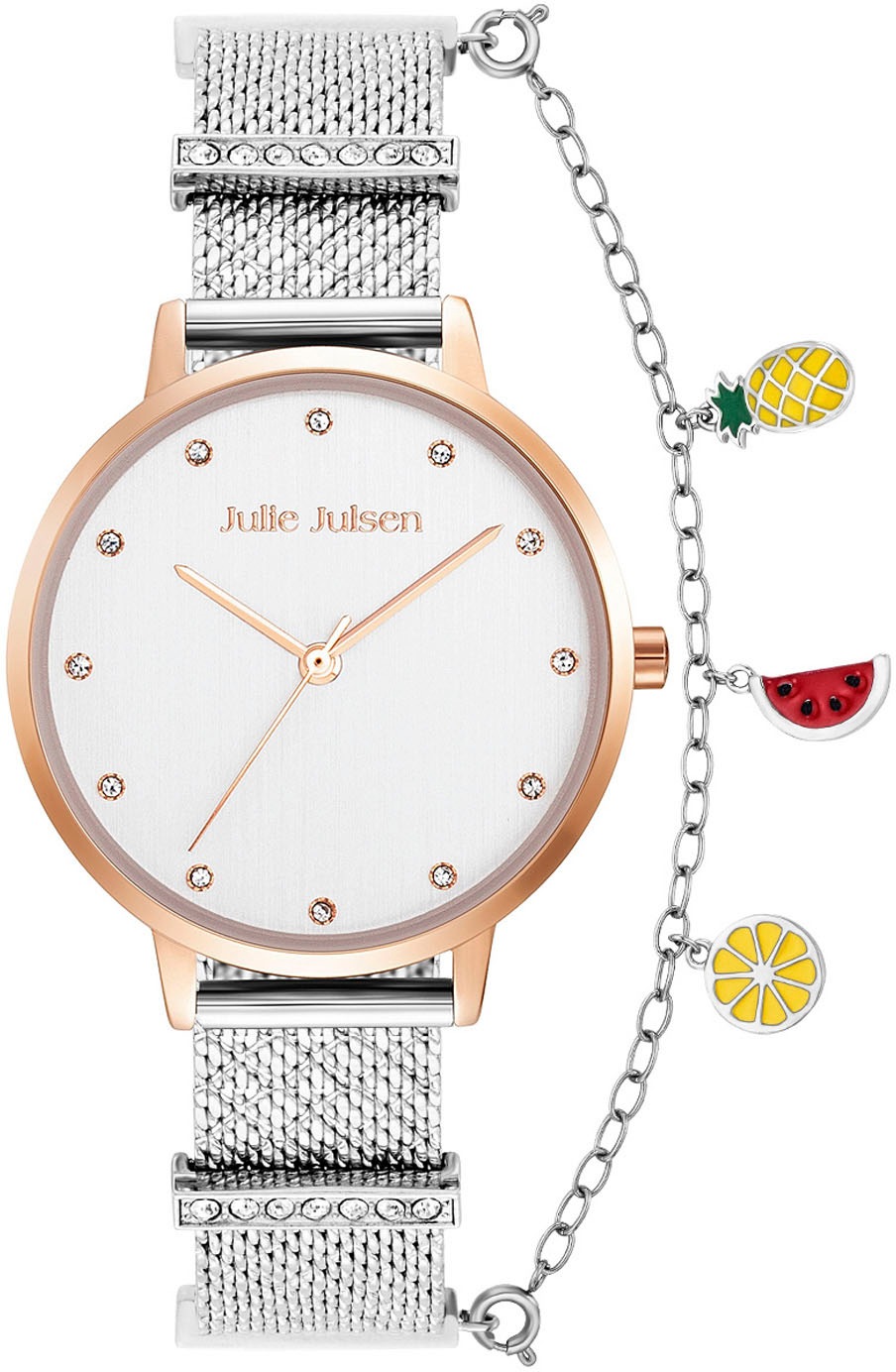 Julie Julsen Quarzuhr »Julie Julsen Charming Bicolor Dots, JJW1231RGSME-34-1«, Charminguhr, Glitzer