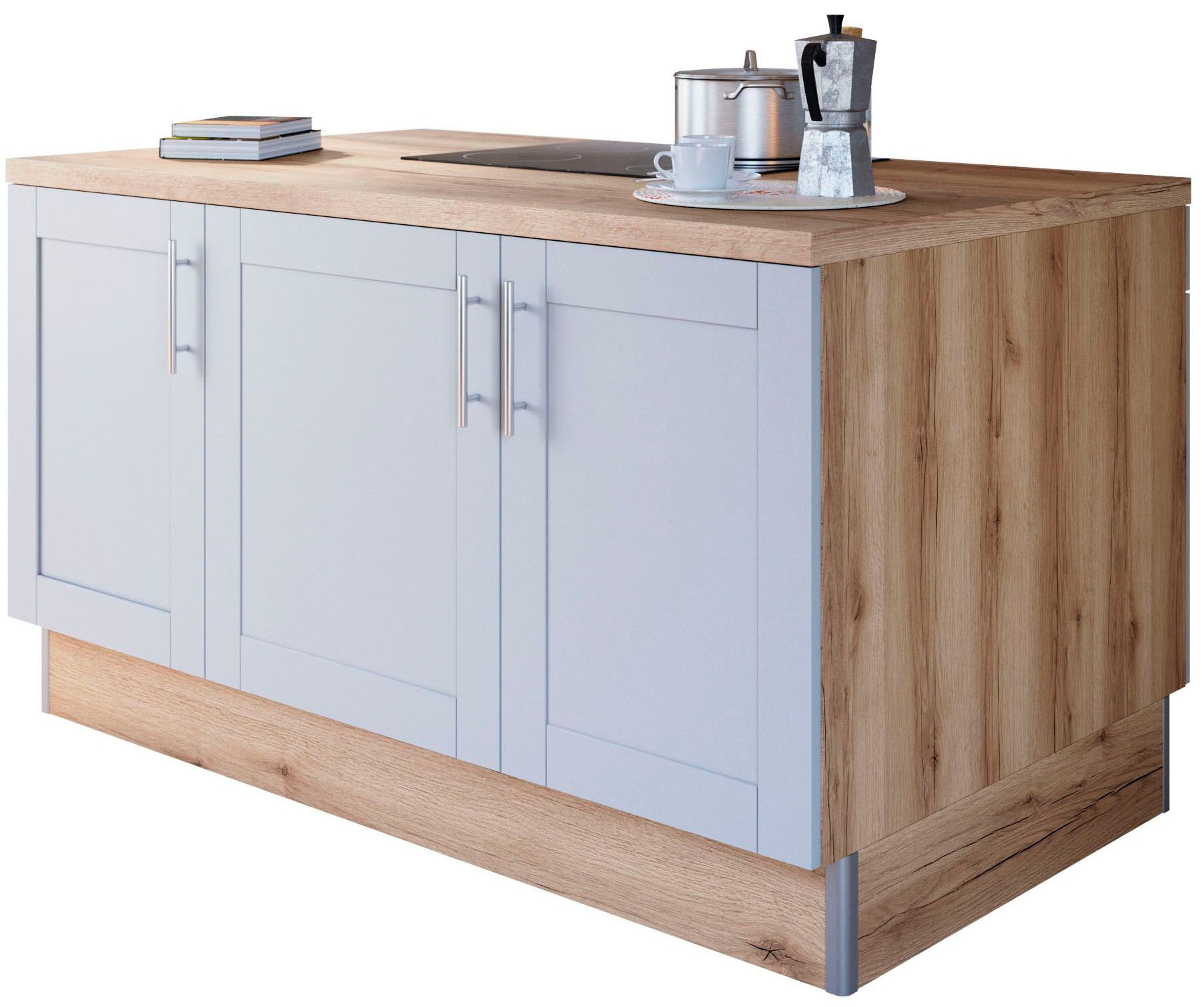 KOCHSTATION Kochinsel »KS-Ahus«, Kücheninsel, Breite 160 cm, wahlw. mit E-Gerät, Soft Close Funktion