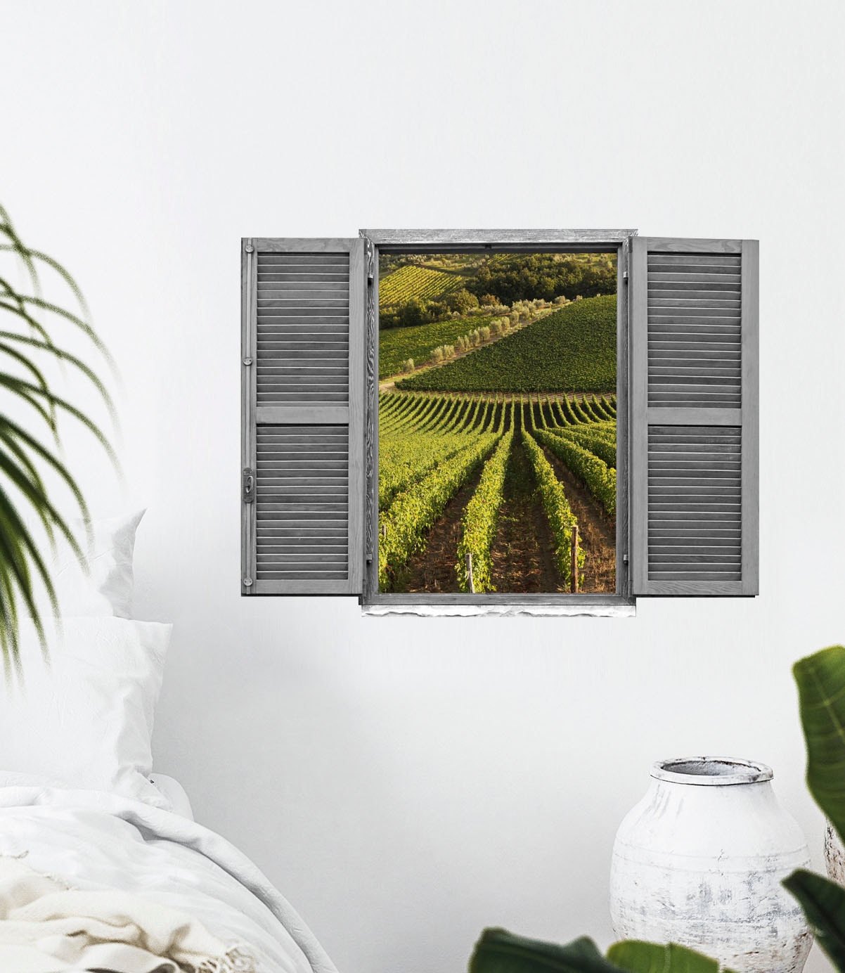 queence Wandtattoo »Weinberg«, (1 St.), Wandsticker, Wandbild, selbstklebend, 3D, Fenster