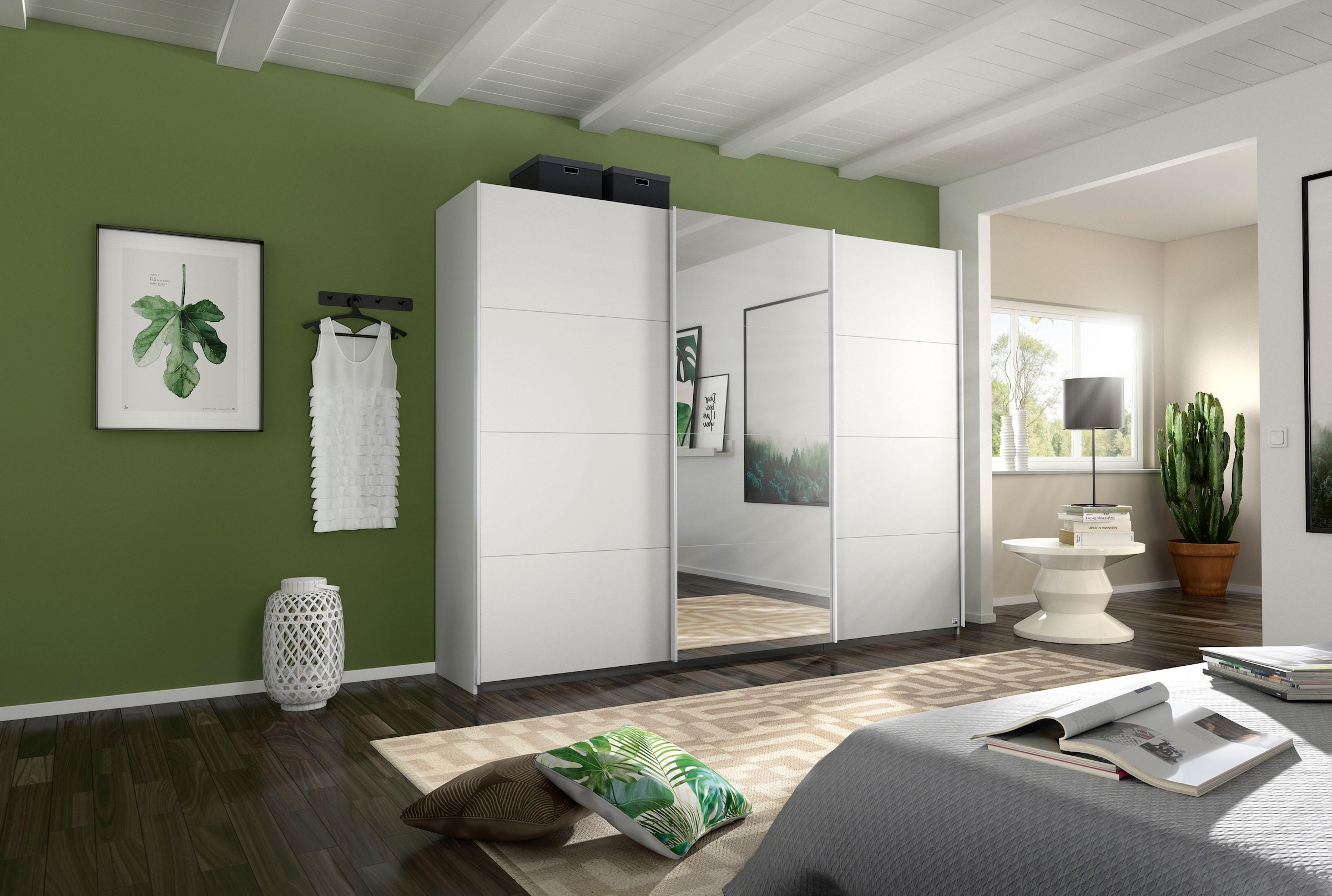 rauch Schwebetürenschrank »Kleiderschrank Schrank Garderobe Wäscheschrank BESTSELLER KEPAN«, inkl. Schubladen-Einsatz und extra Einlegeböden MADE IN GERMANY