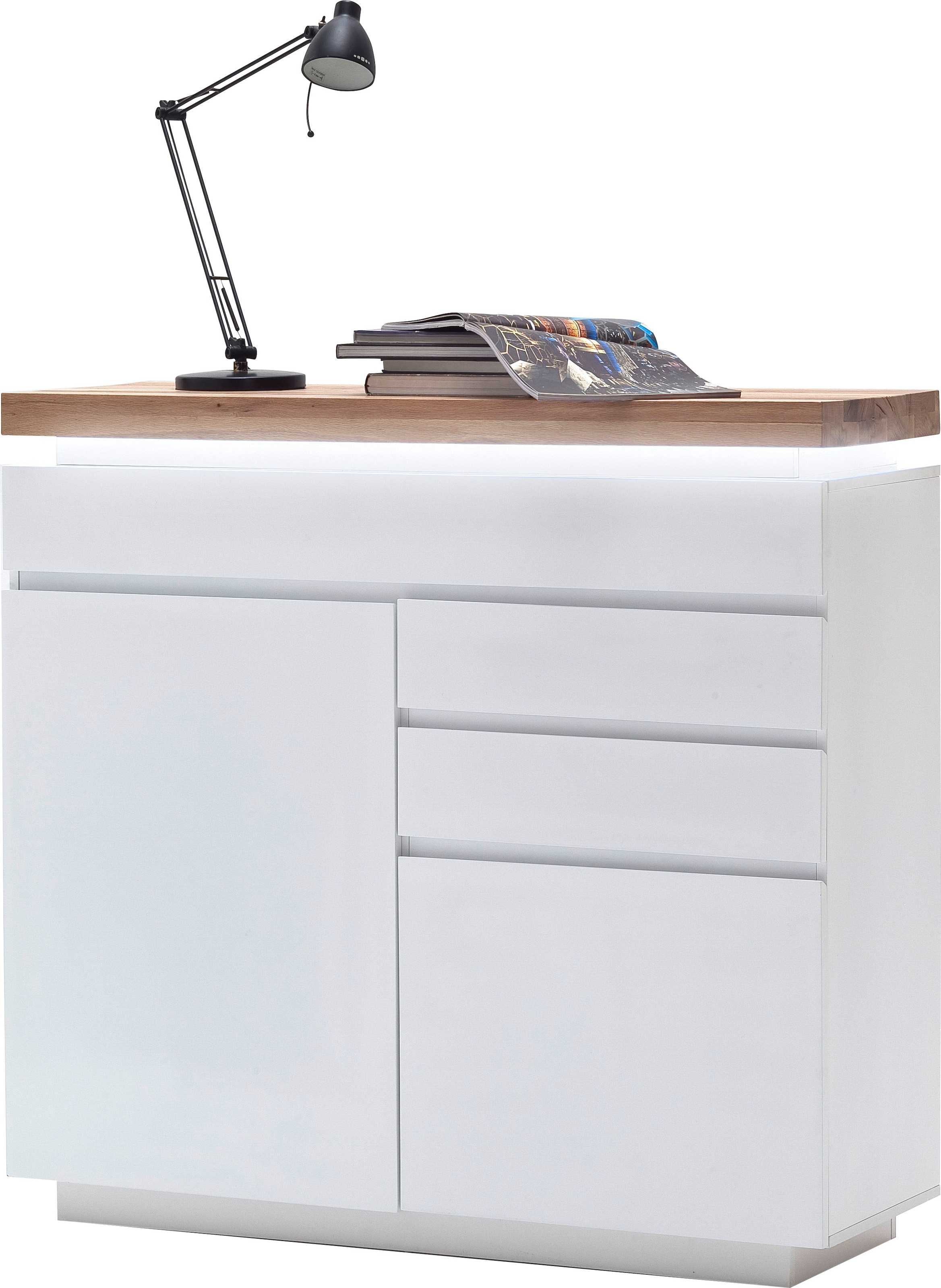 MCA furniture Sideboard »Romina«, mit LED Beleuchtung weiß dimmbar, inkl. Fernbedienung