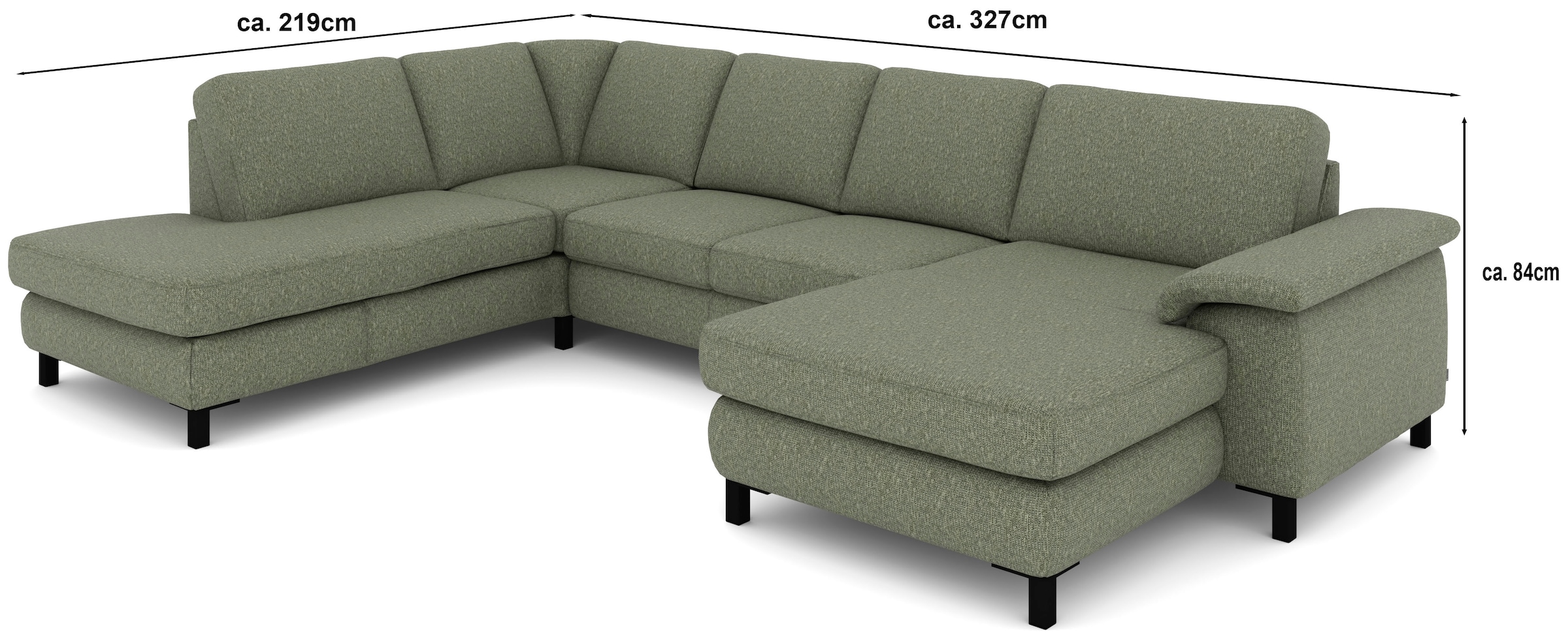 Musterring Ecksofa »MR365« Mit gerundeter 29 cm Armlehne, Material/Funktion wählbar, 327 x 219 cm