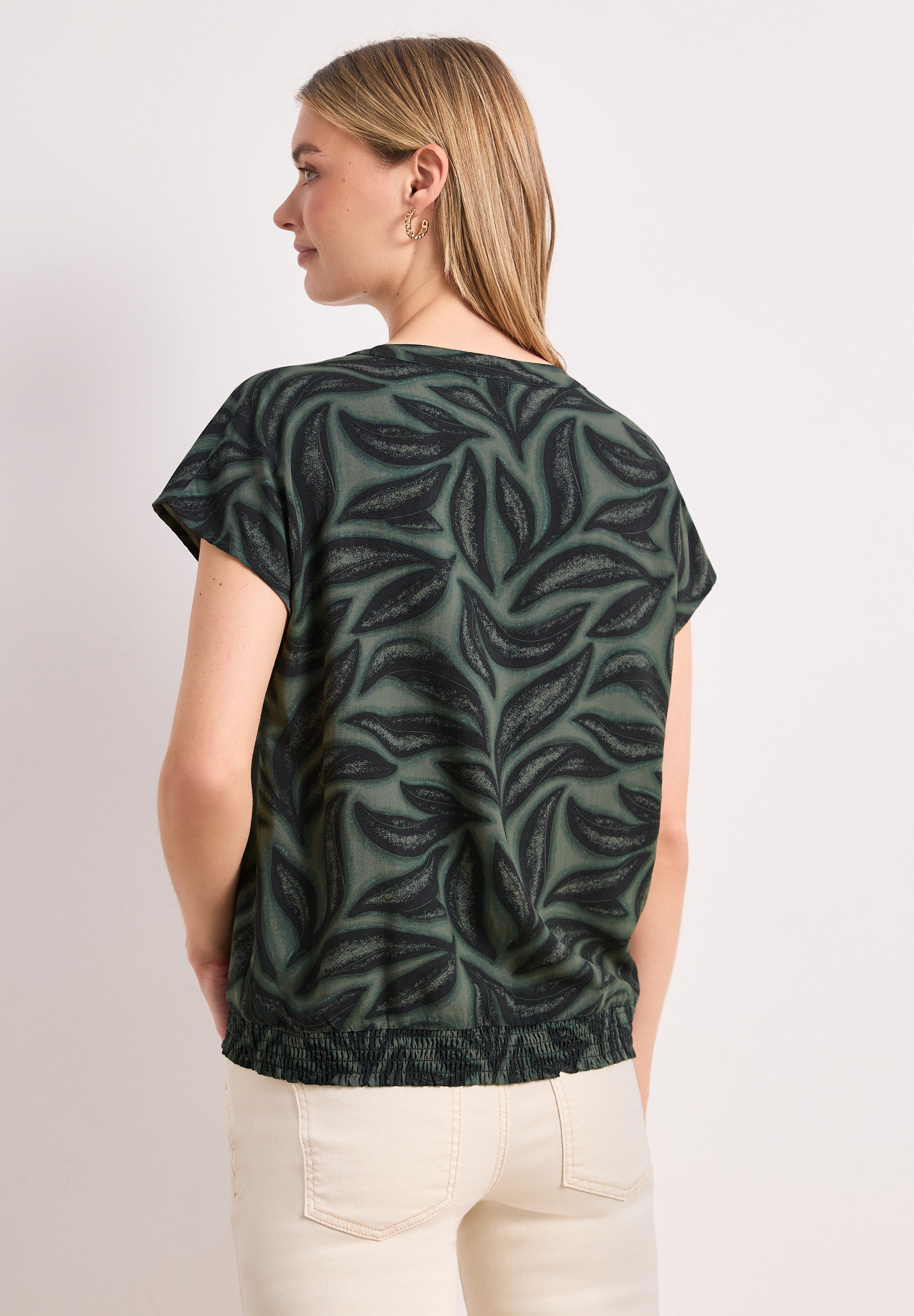 STREET ONE Kurzarmbluse Sommerbluse mit floralem Muster