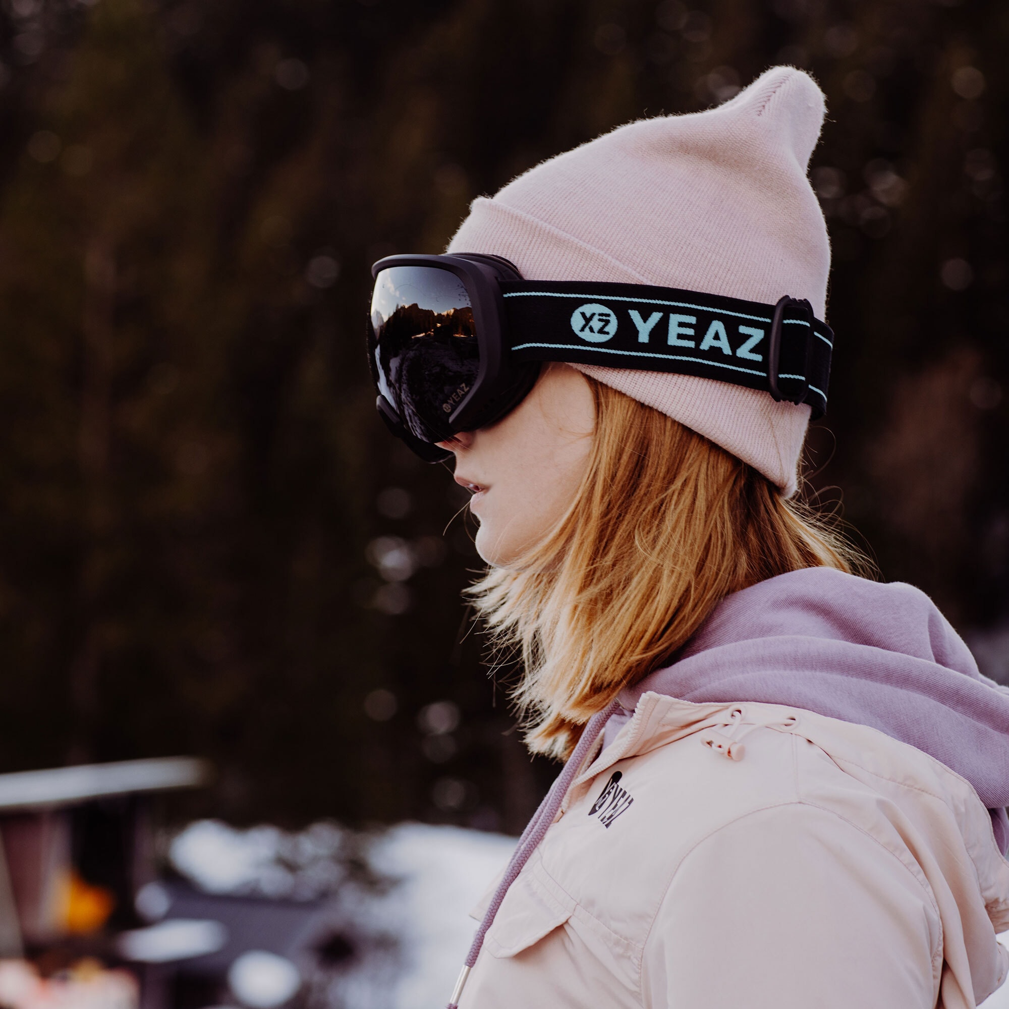 YEAZ Snowboardbrille »Ski- und Snowboard-Brille schwarz/matt schwarz BLACK RUN«