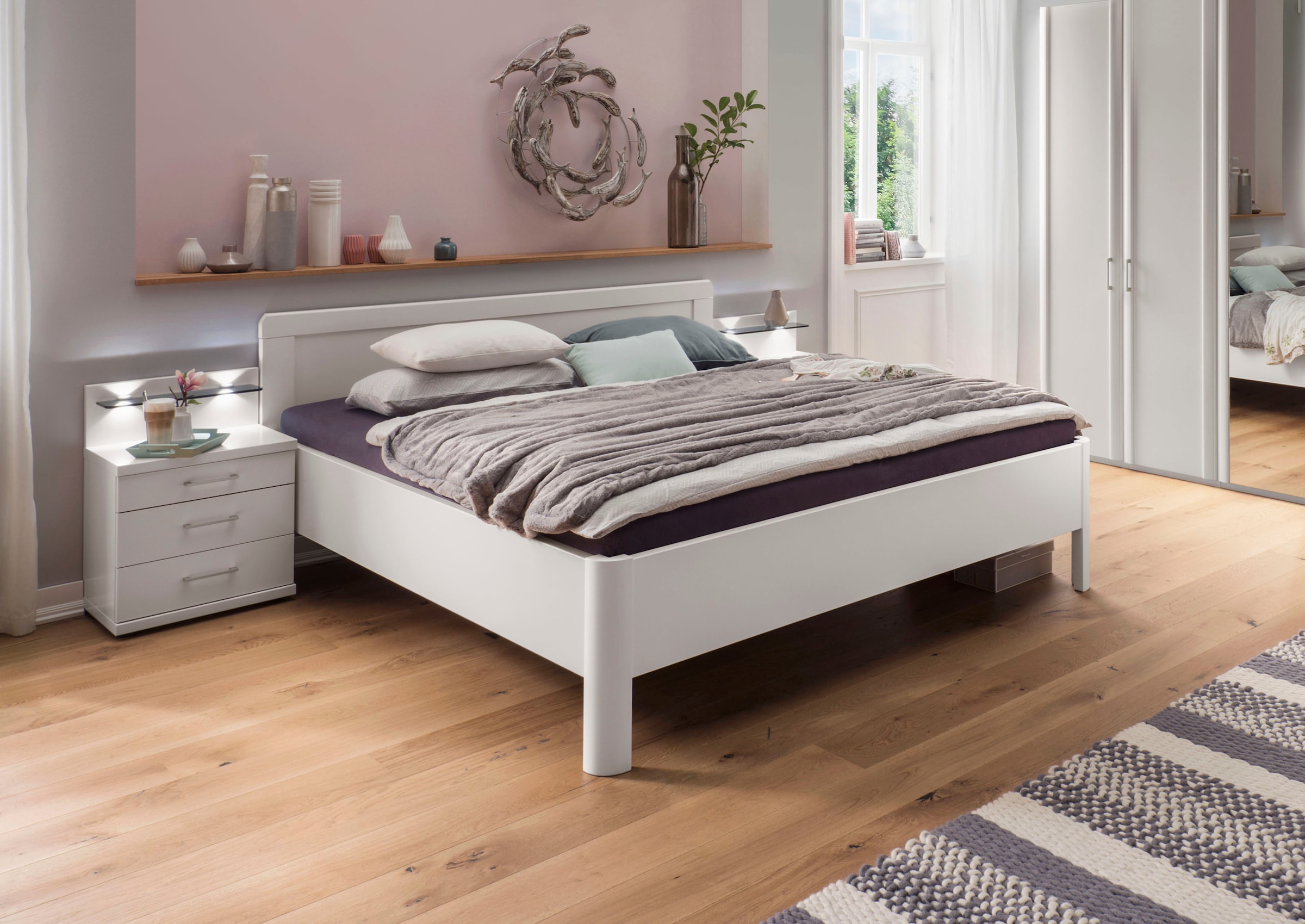 WIEMANN Holzbett »Bern, Bettgestell, Bettrahmen, für Schlafzimmer«, (4-fache Liegehöhenverstellung, MADE IN GERMANY), verschiedene Größen und Farben, in Komforthöhe