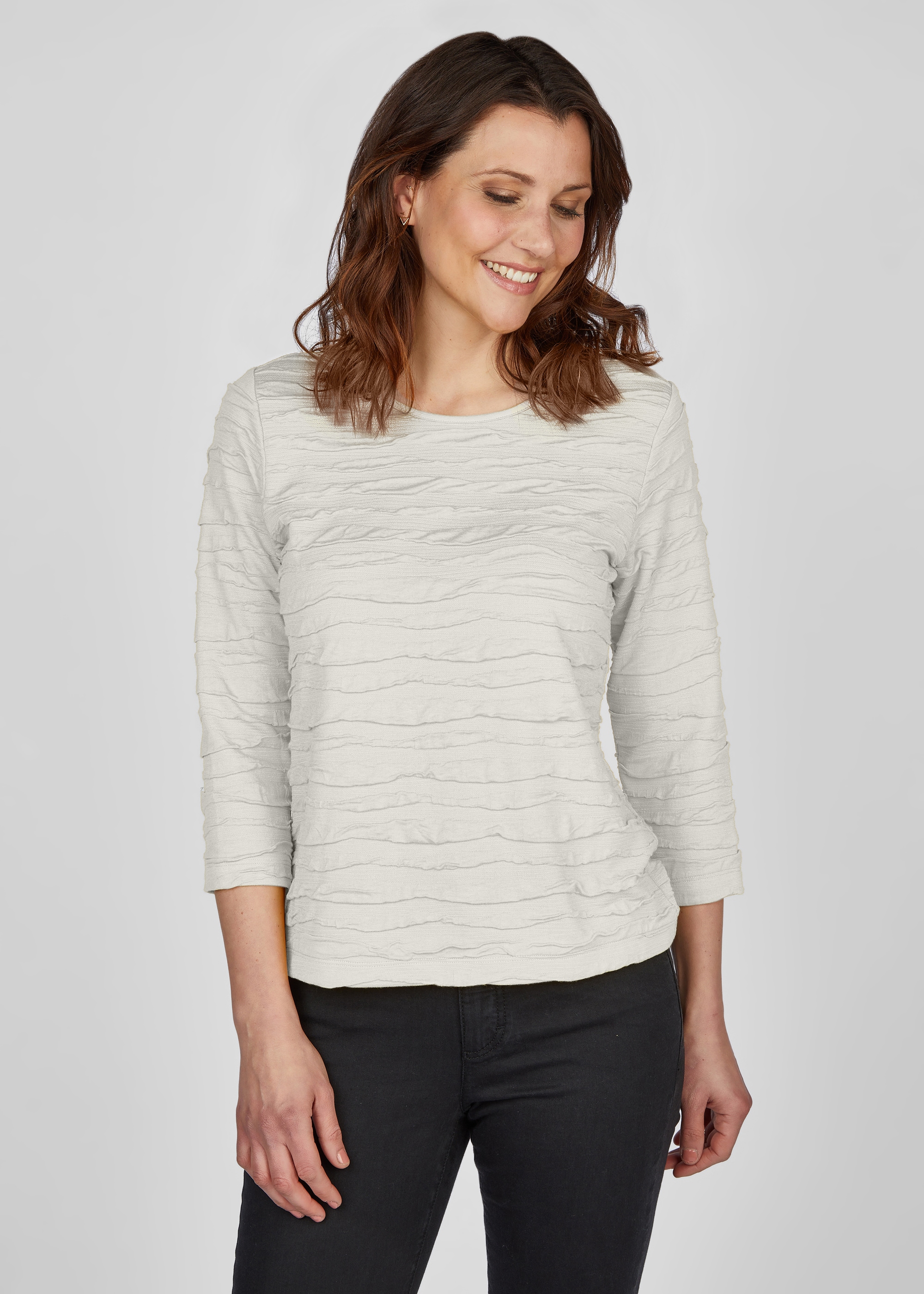 Rabe ♕ bei 3/4-Arm-Shirt, in Unifarbe