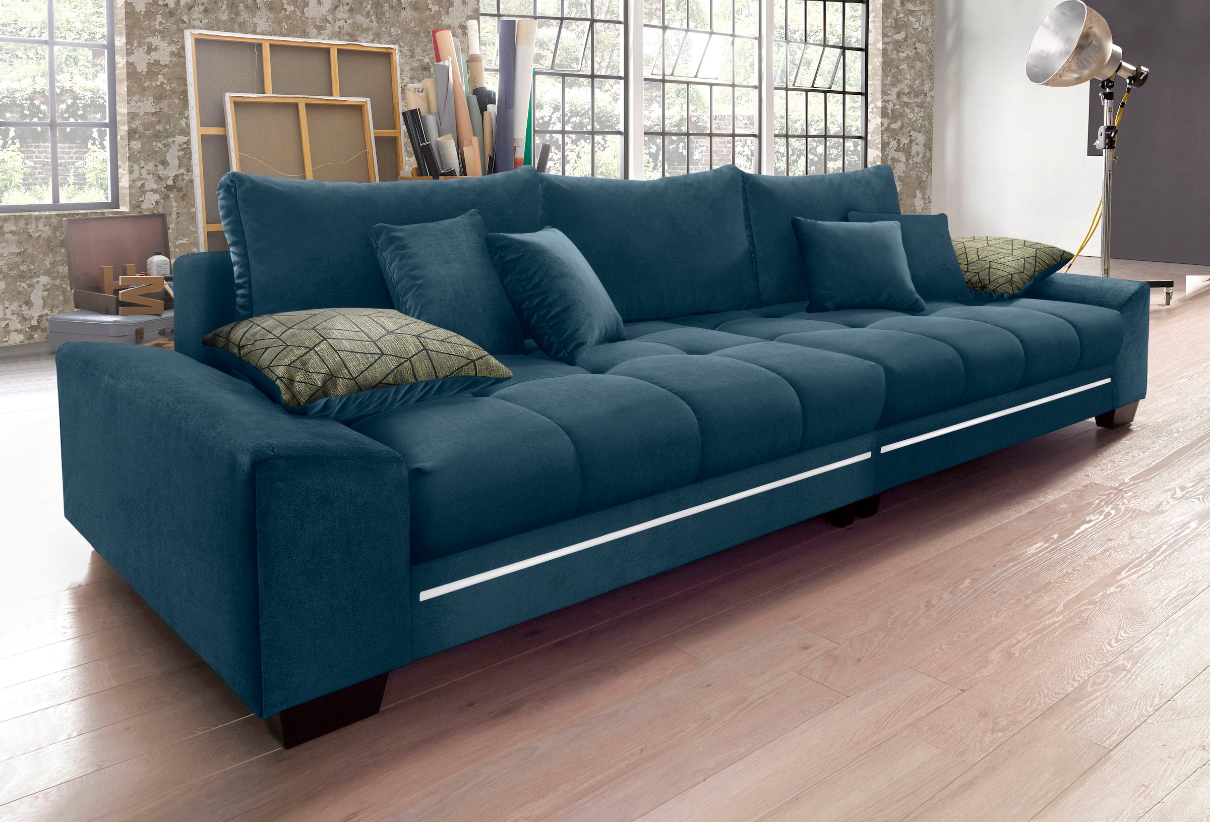 wahlweise Kaltschaum RGB-Beleuchtung mit bestellen mit Big-Sofa Couch Mr. (140kg bequem »Nikita«, Belastung/Sitz),