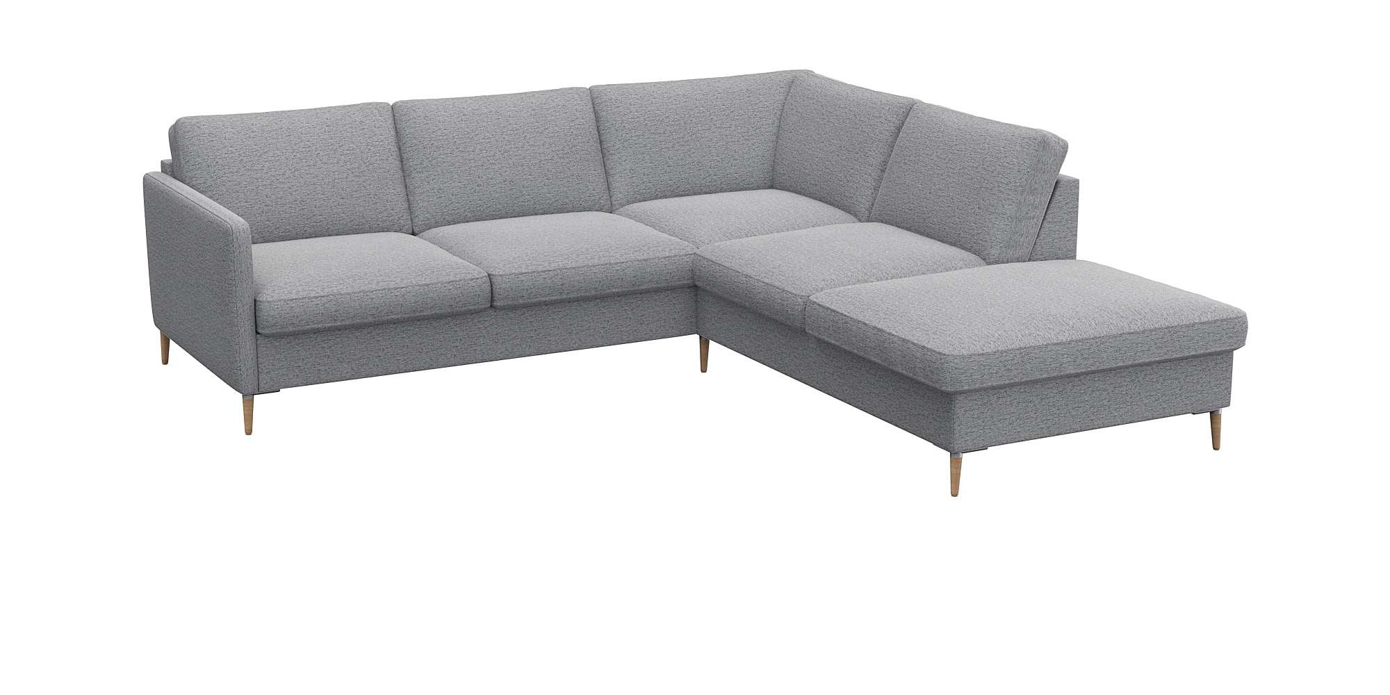 FLEXLUX Ecksofa »Fiore, L-Form, super bequem durch Kaltschaum im Sitz«, schmale Armlehnen, Füße Alu/Eiche, B/T 234/225 cm