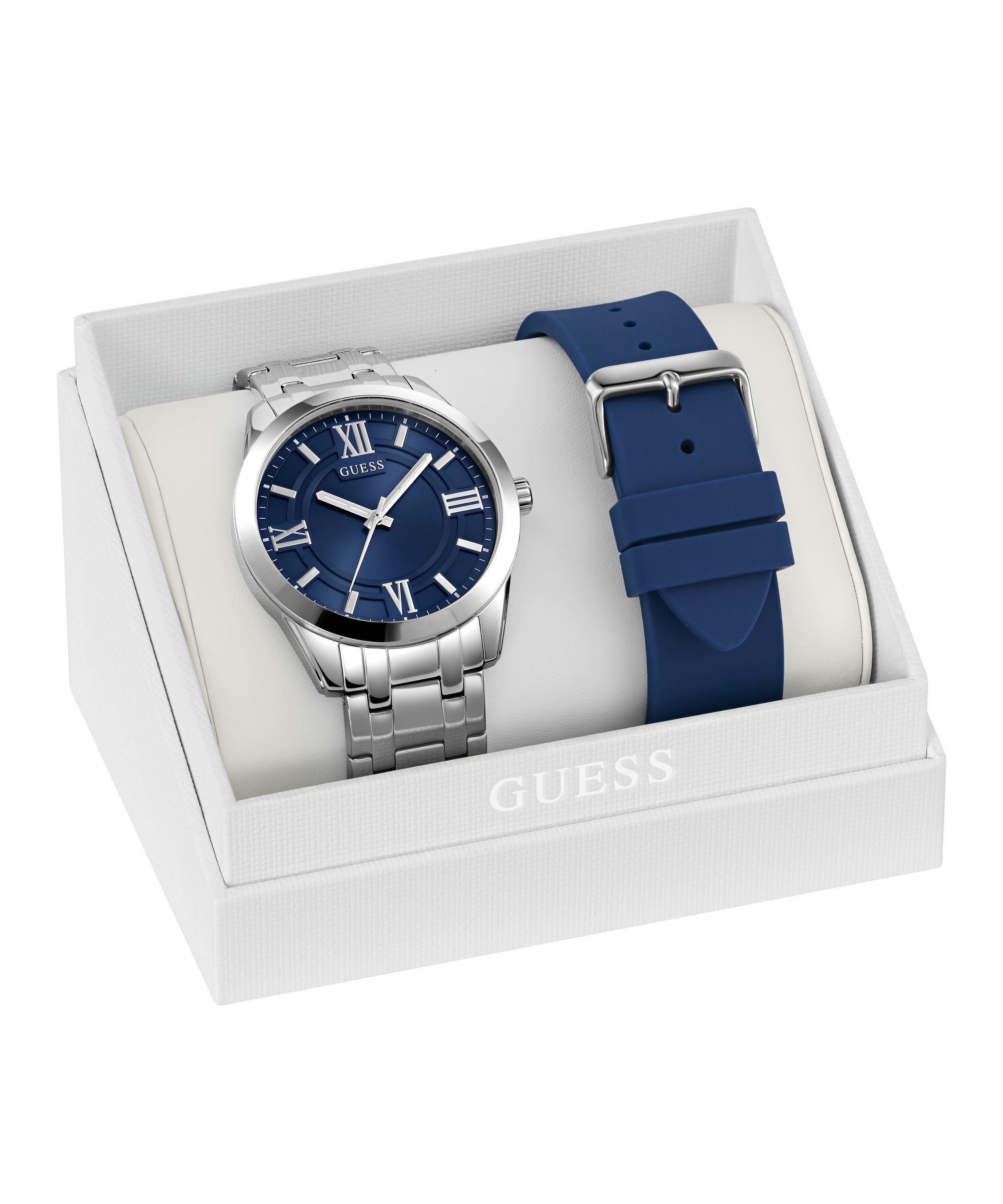 Guess Quarzuhr »ELLIOT« Armbanduhr, Herrenuhr, Edelstahlarmband, Ideal auch als Geschenk