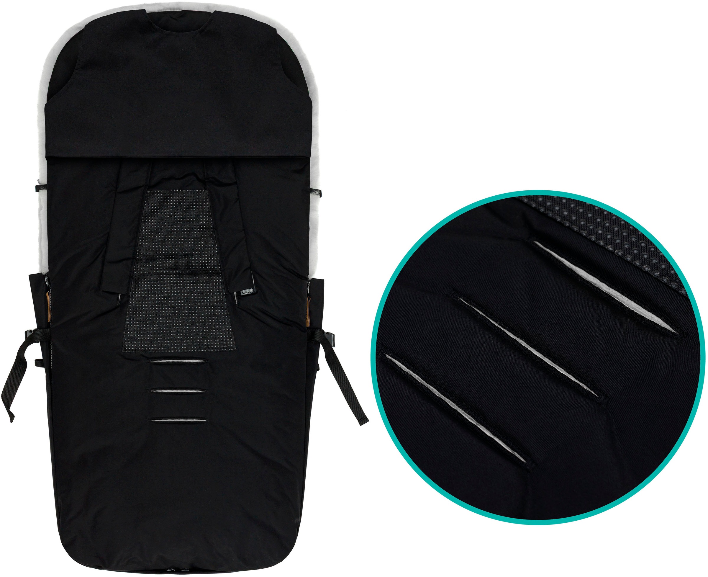 Fillikid Fußsack »Bernina Alpina schwarz, Lammfell grau,  Winterfußsack«