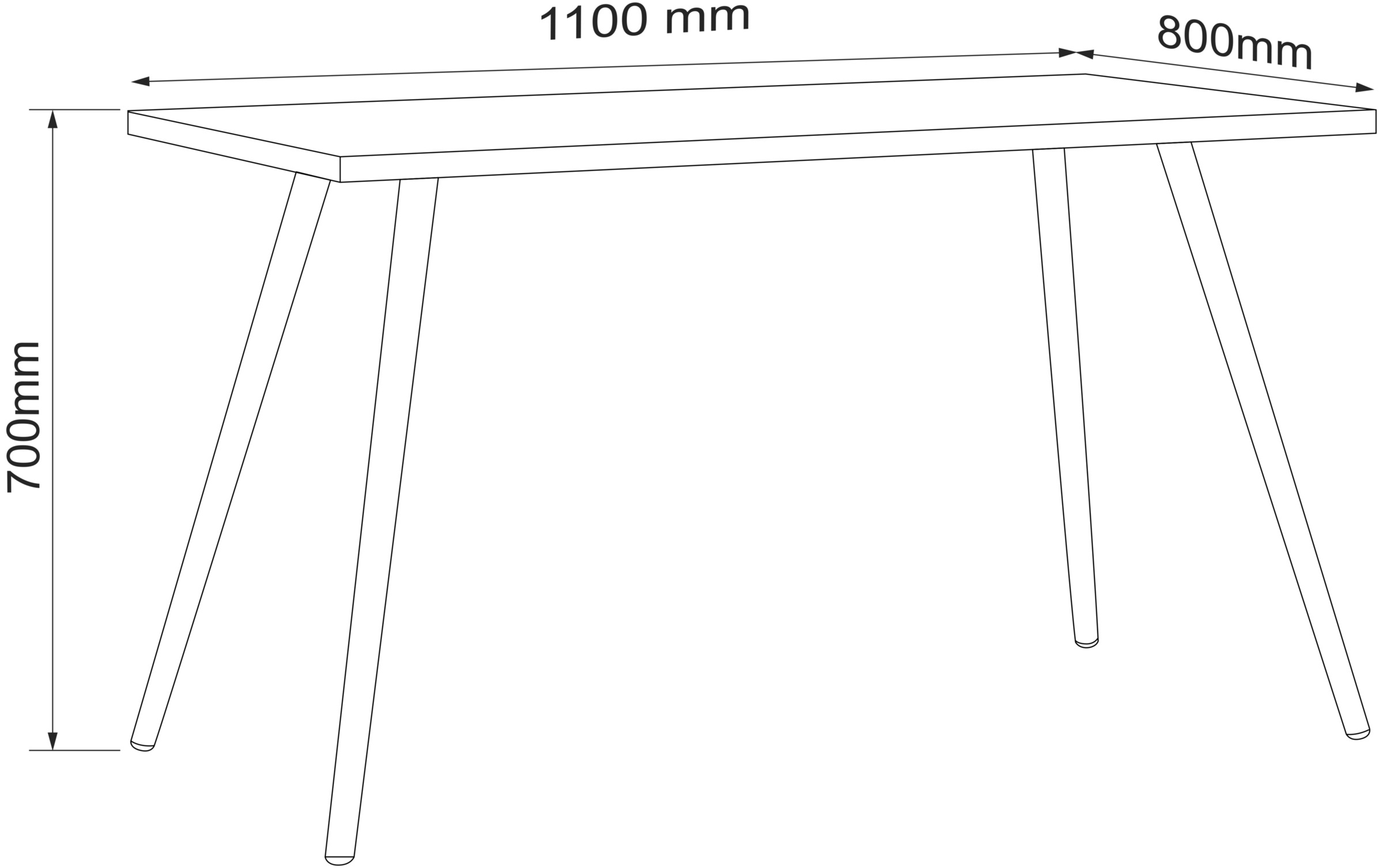 VCM Schreibtisch »VCM Schreibtisch Computertisch Bürotisch Skandanivischer Retro Look Salia 110x80 cm«, (Salia)
