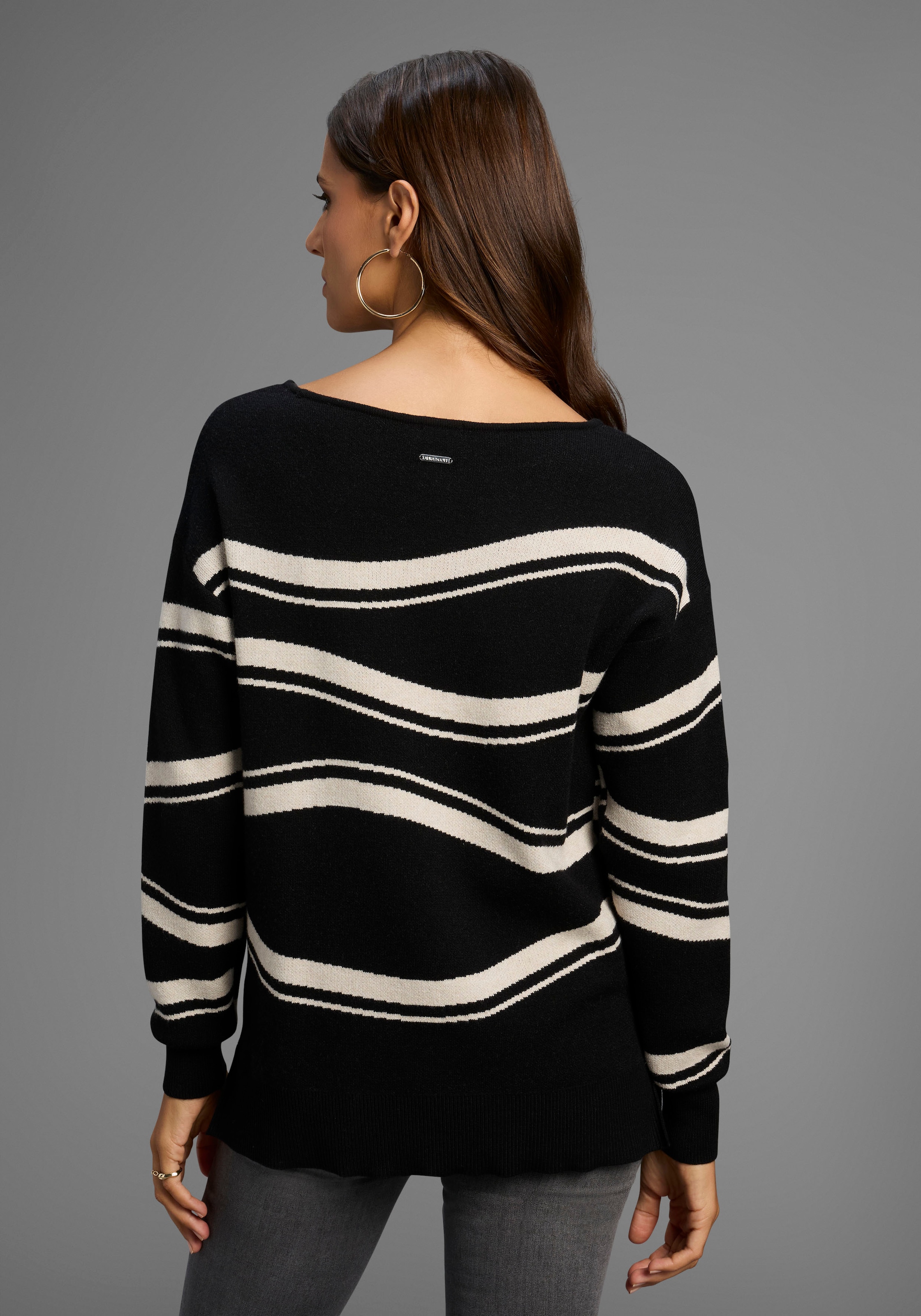 Laura Scott Strickpullover Feinstrickpullover mit schönem Streifenmuster