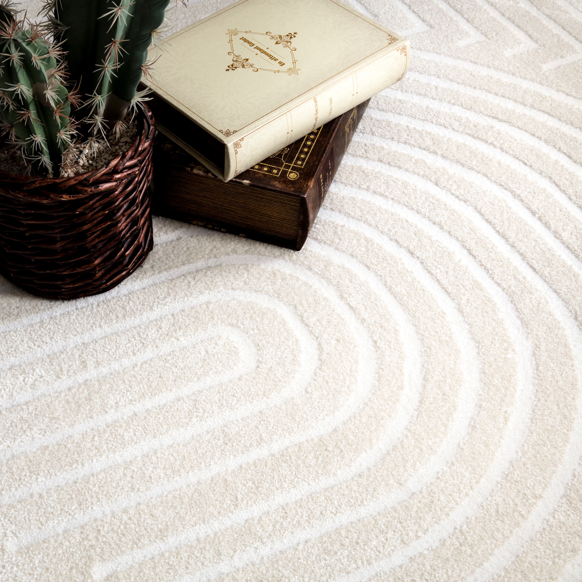 Paco Home Teppich »Luzern 654«, rechteckig, 13 mm Höhe, Kurzflor, Uni Farben, Hoch-Tief-Struktur, Scandi Design