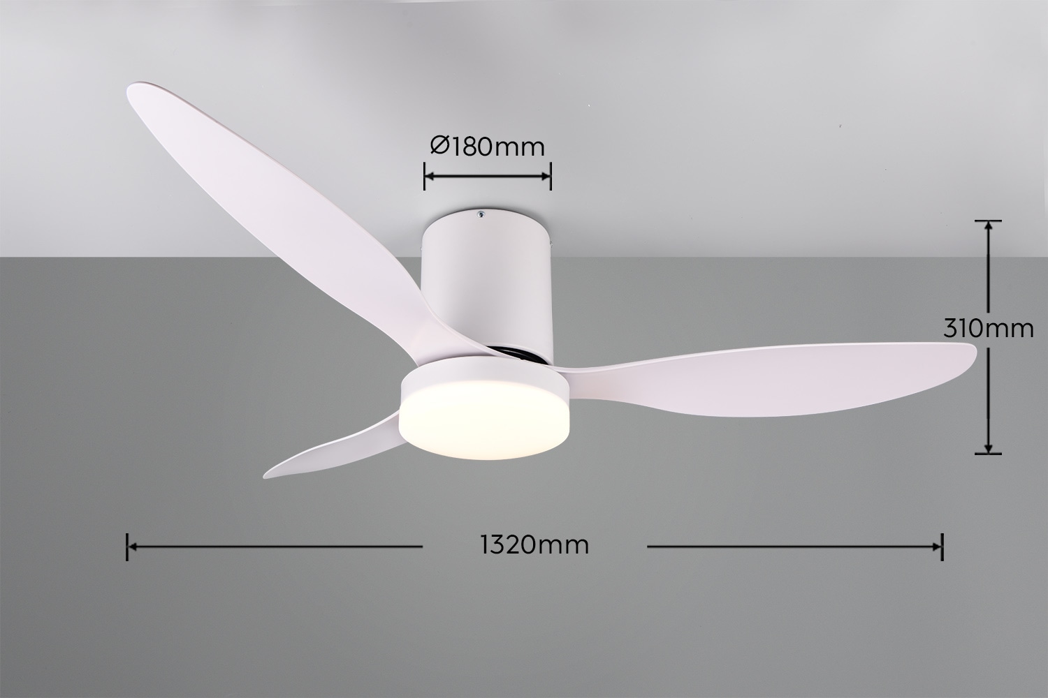 REALITY Leuchten LED Deckenleuchte »GÖTEBORG mit Ventilator, Deckenventilator mit Licht inkl Fernbedienung« LED-Board 1 Stk. warmweiß - kaltweiß 6 Geschwindigkeiten Timer Vor- & Rücklauf LED dimmbar CCT Nachtlicht