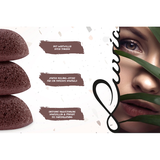 Luvia Cosmetics Gesichtsreinigungsschwamm »Konjac Schwamm (3 online UNIVERSAL tlg.) kaufen | Red Set Clay«