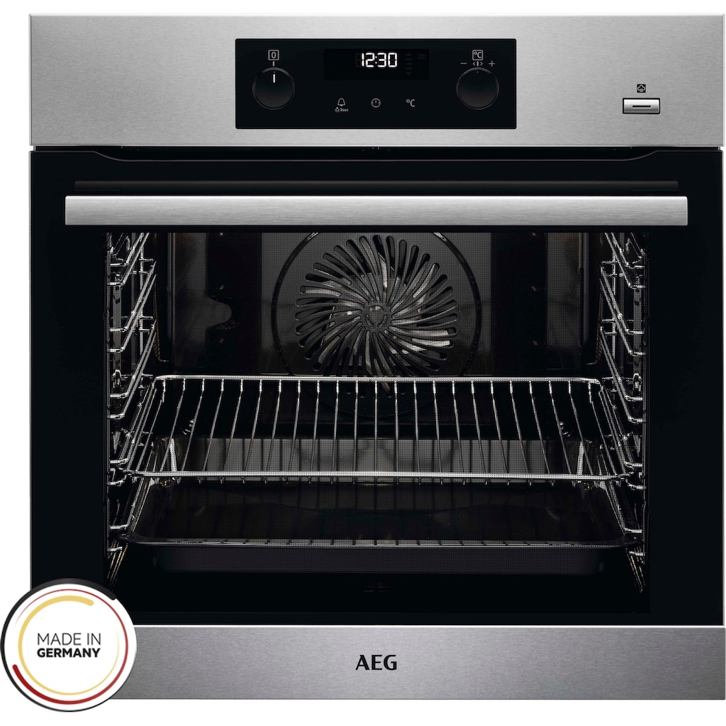 AEG Einbaubackofen »BPC35502BA«, BPB355020M, mit Backauszug, Pyrolyse-Selbstreinigung, SteamBake - Feuchtigkeitszugabe