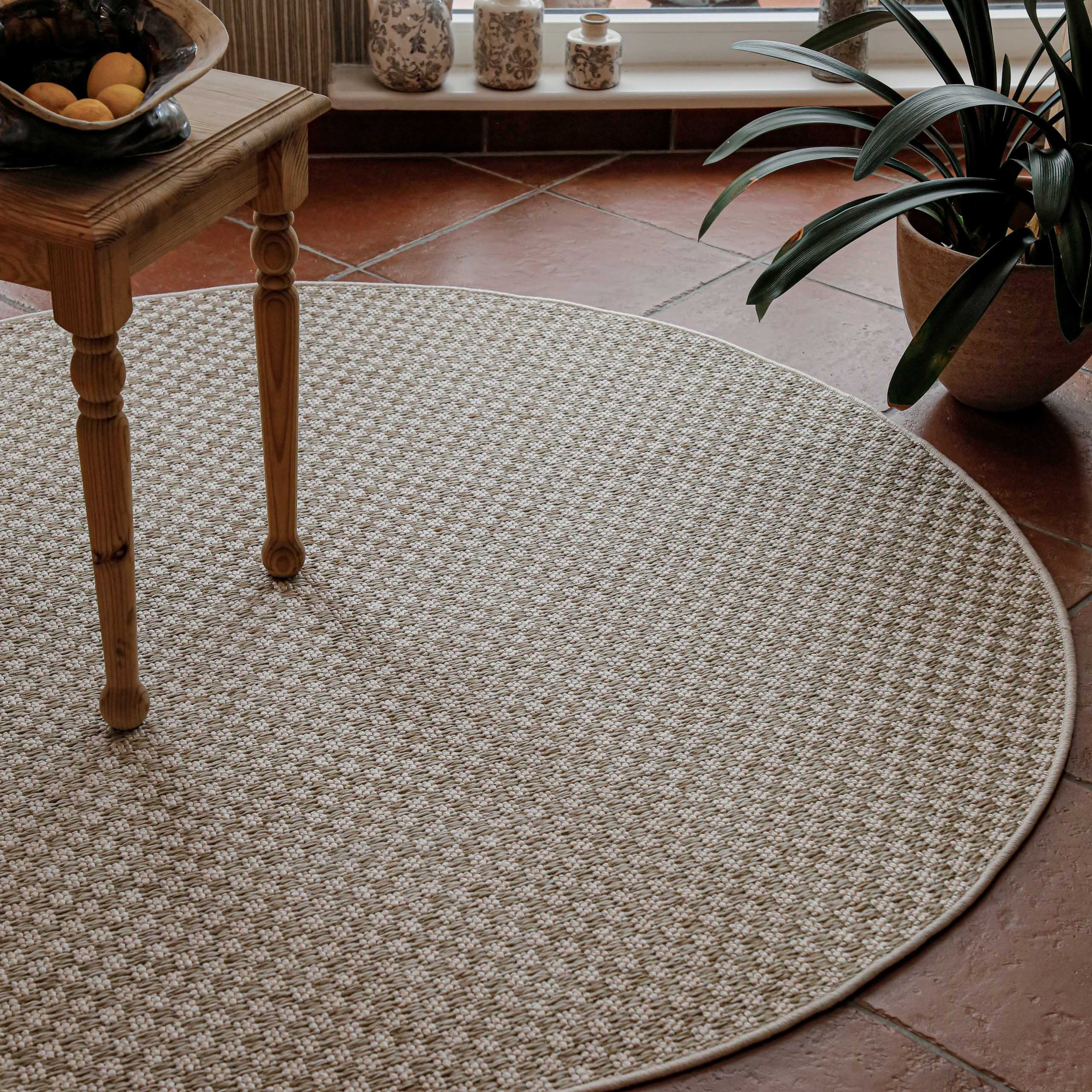 Wecon home Teppich »Miami South Beach« rund 5 mm Höhe In- & Outdoor Teppich, wetterfest, kariert, Balkon, pflegeleicht