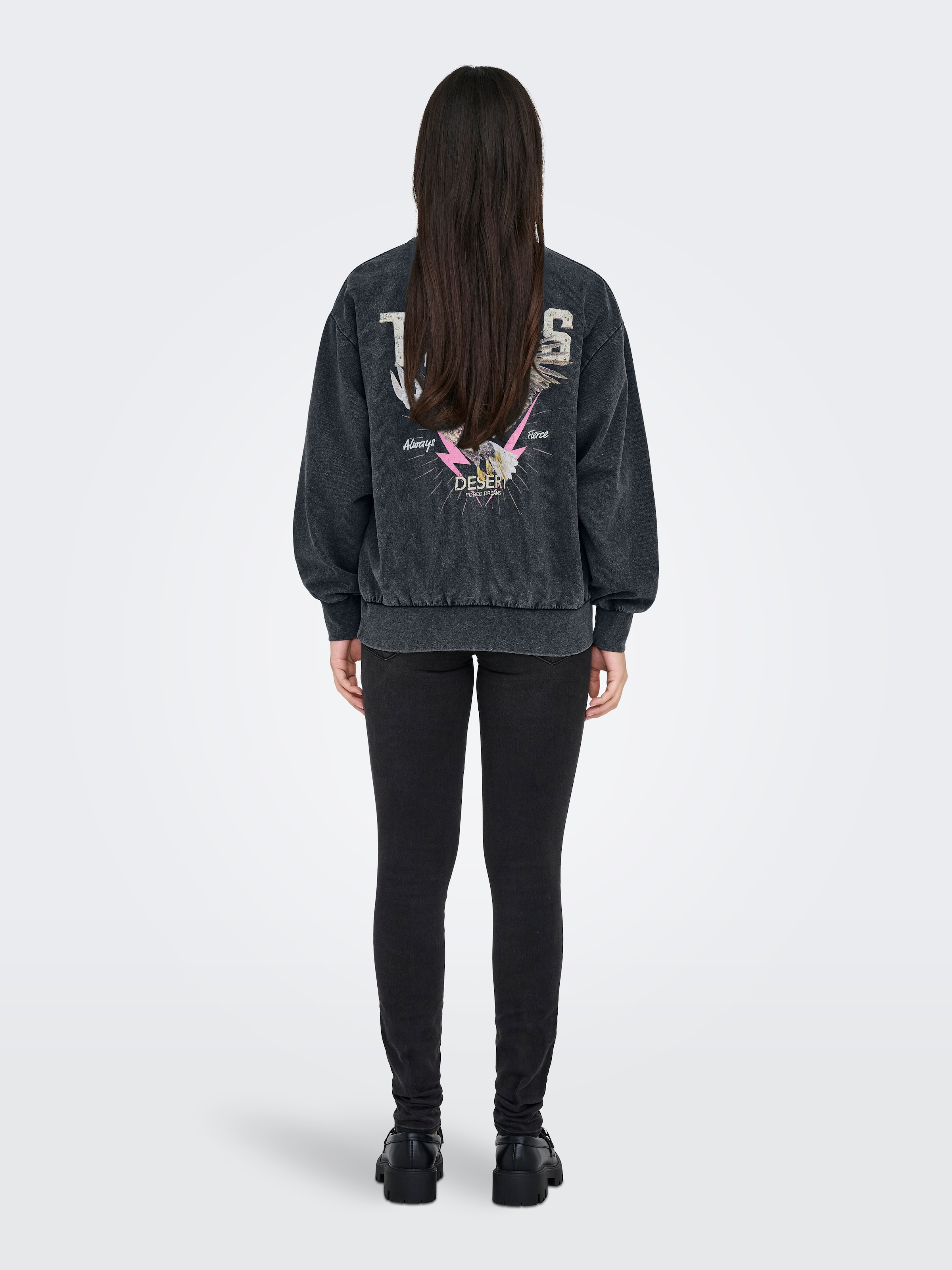 ONLY Sweatshirt »ONLLUCINDA L/S WILD O-NECK BOX SWT«
