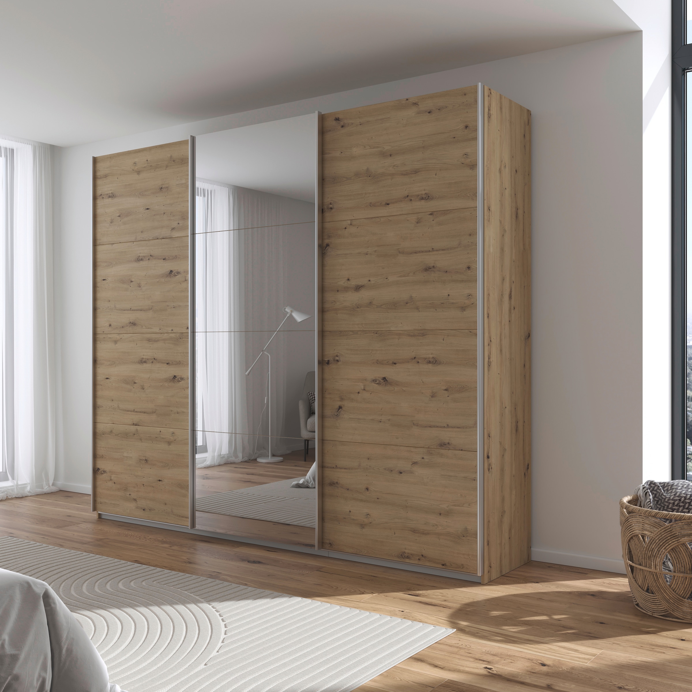 rauch Schwebetürenschrank »Kleiderschrank Schrank Garderobe AGORDO«, Top Innenausstattung, in 4 Breiten und 2 Höhen MADE IN GERMANY