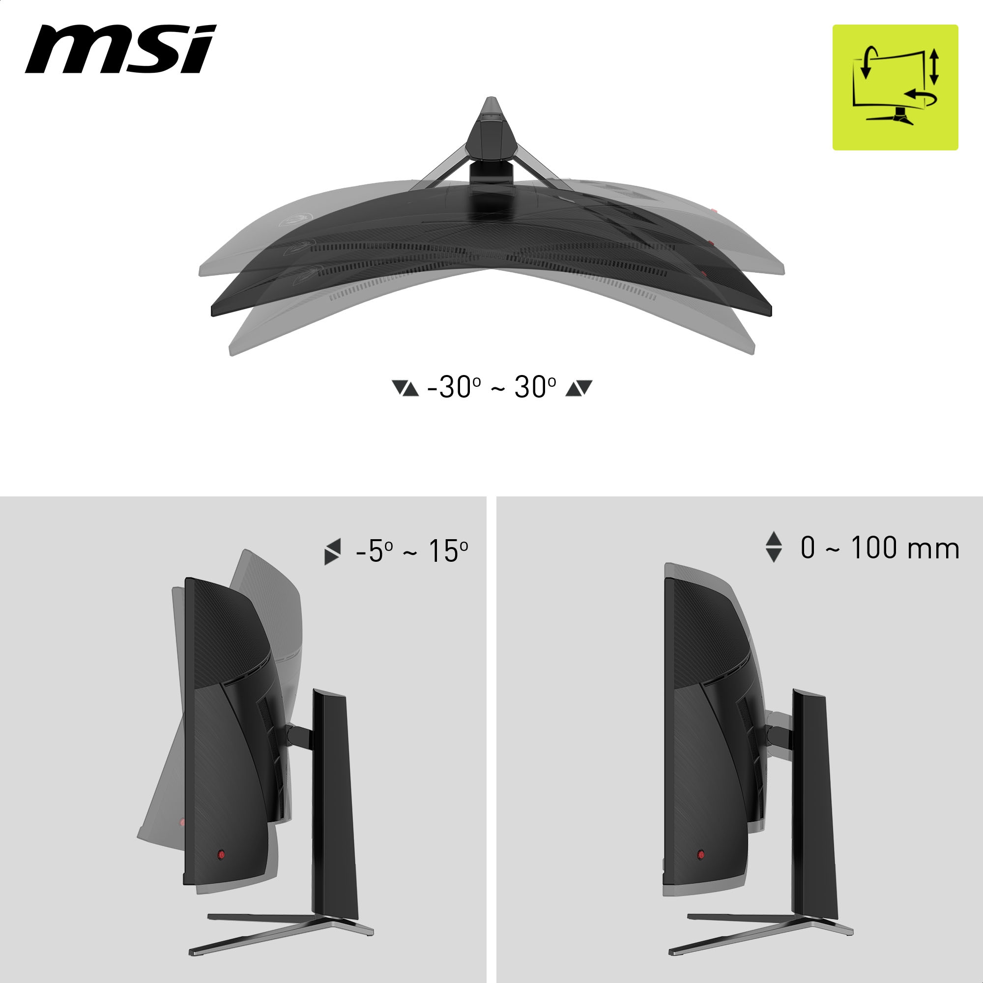 MSI Curved-Gaming-Monitor »MAG 325CQRF QD E2« 80 cm/32 ″  2560 x 1440 px WQHD 0,5 Reaktionszeit 180 Hz 5-Wege Joystick Navigation