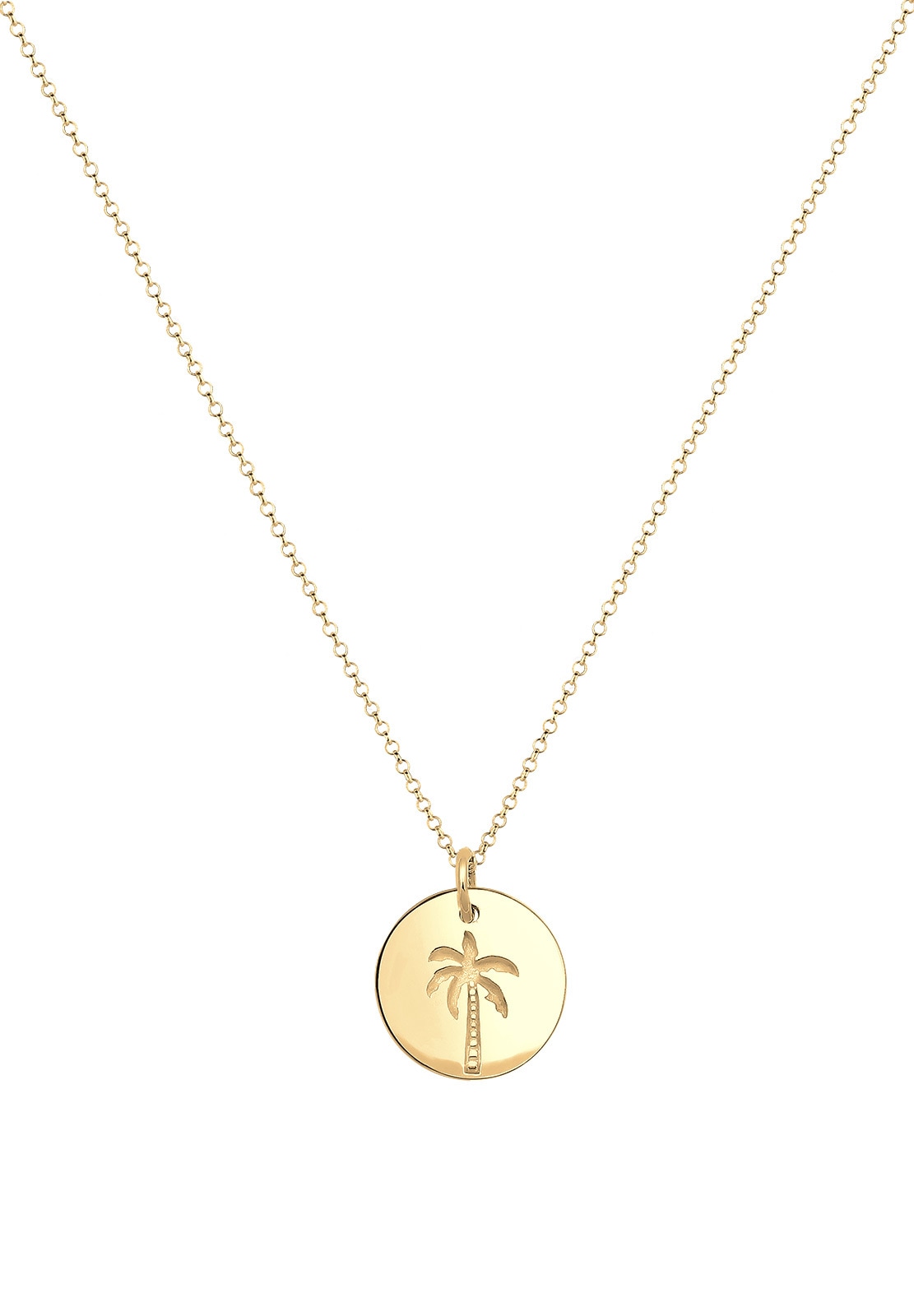 Elli Kette mit Anhänger »Halskette Palme Tropical Flair 925 Sterling Silber«