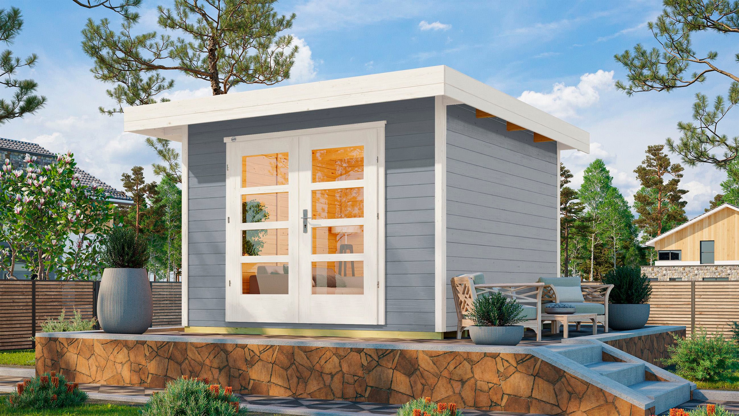 weka Gartenhaus »126 Gr.3, grau, 28 mm«