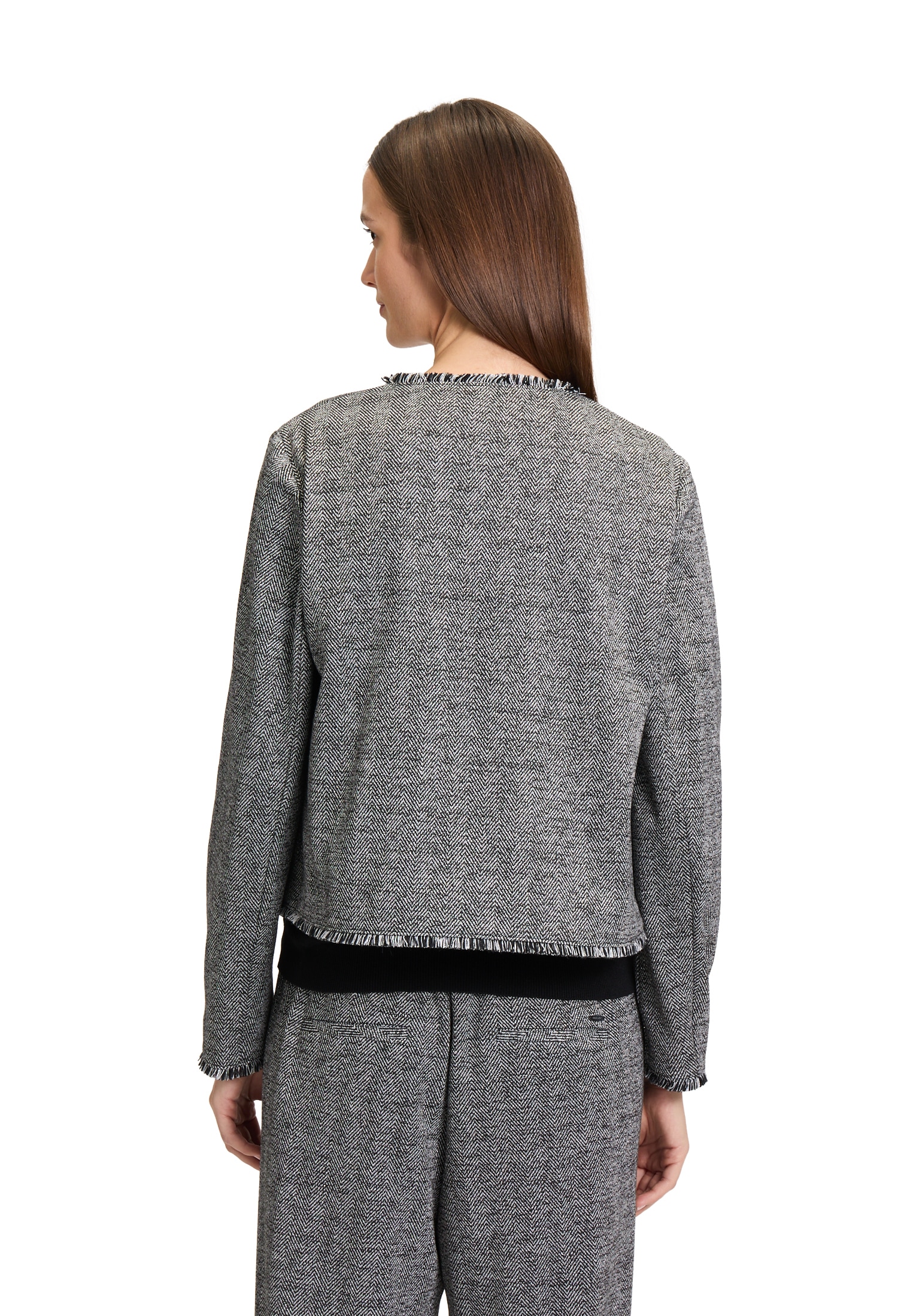 Betty&Co Jerseyblazer »Jerseyjacke mit Fransen«