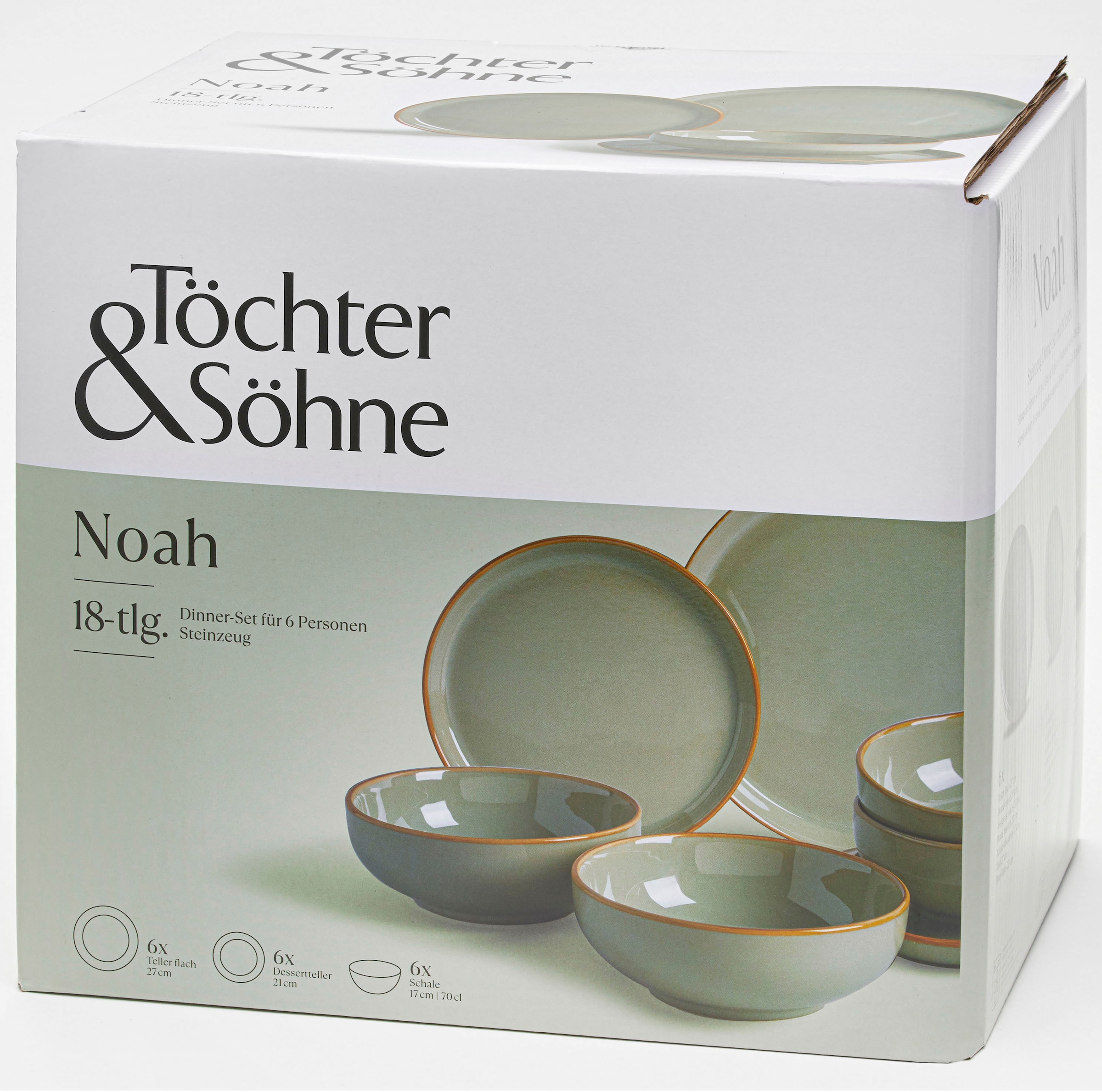 Töchter & Söhne Kombiservice »Noah« reaktive Farbglasur, jedes Stück ein Unikat