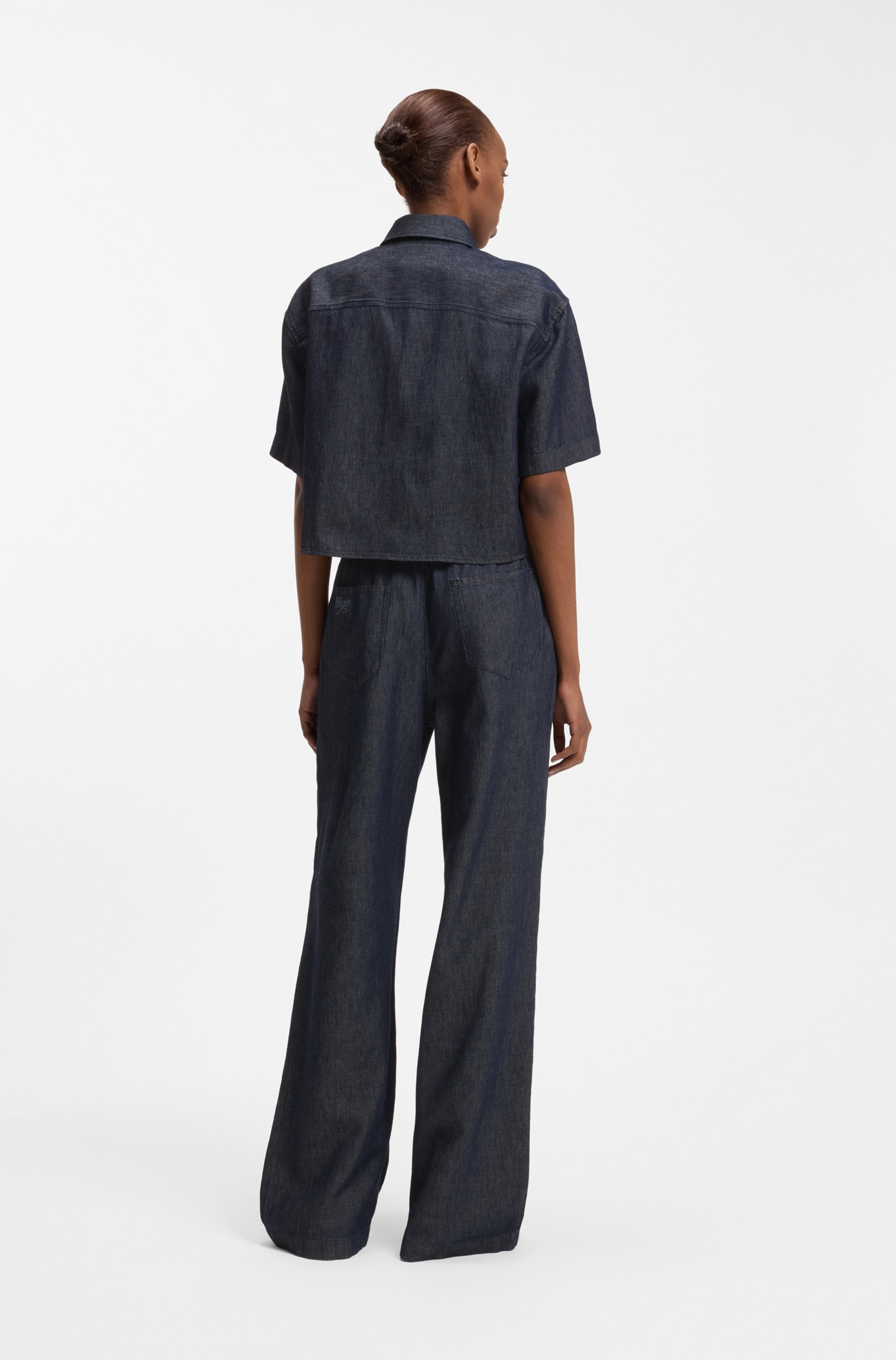 HUGO Blue Hemdbluse »Erynn« Boxy Fit aus sommerlichem Denim