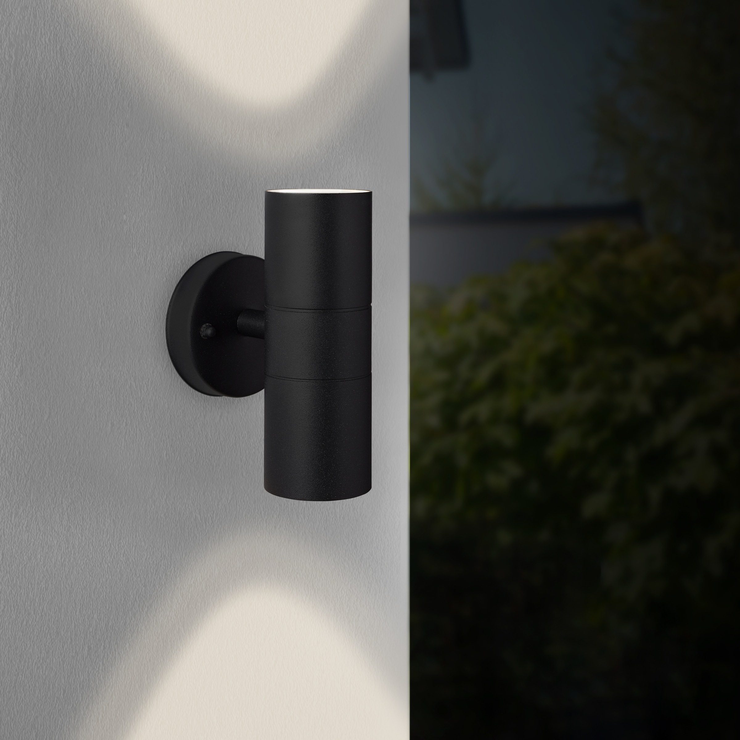 Brilliant Wandleuchte »Jandy« GU10 1 Stk. Außenwandlampe, 2x GU10, beidseitiger Lichtauslass Metall/Glas schwarz