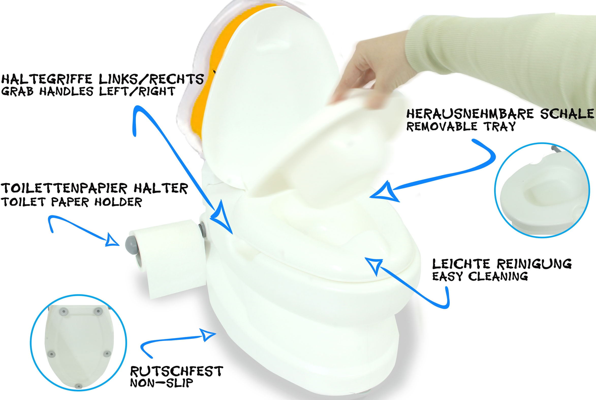 Jamara Toilettentrainer »Meine kleine Toilette, Küken«, mit Spülsound und Toilettenpapierhalter