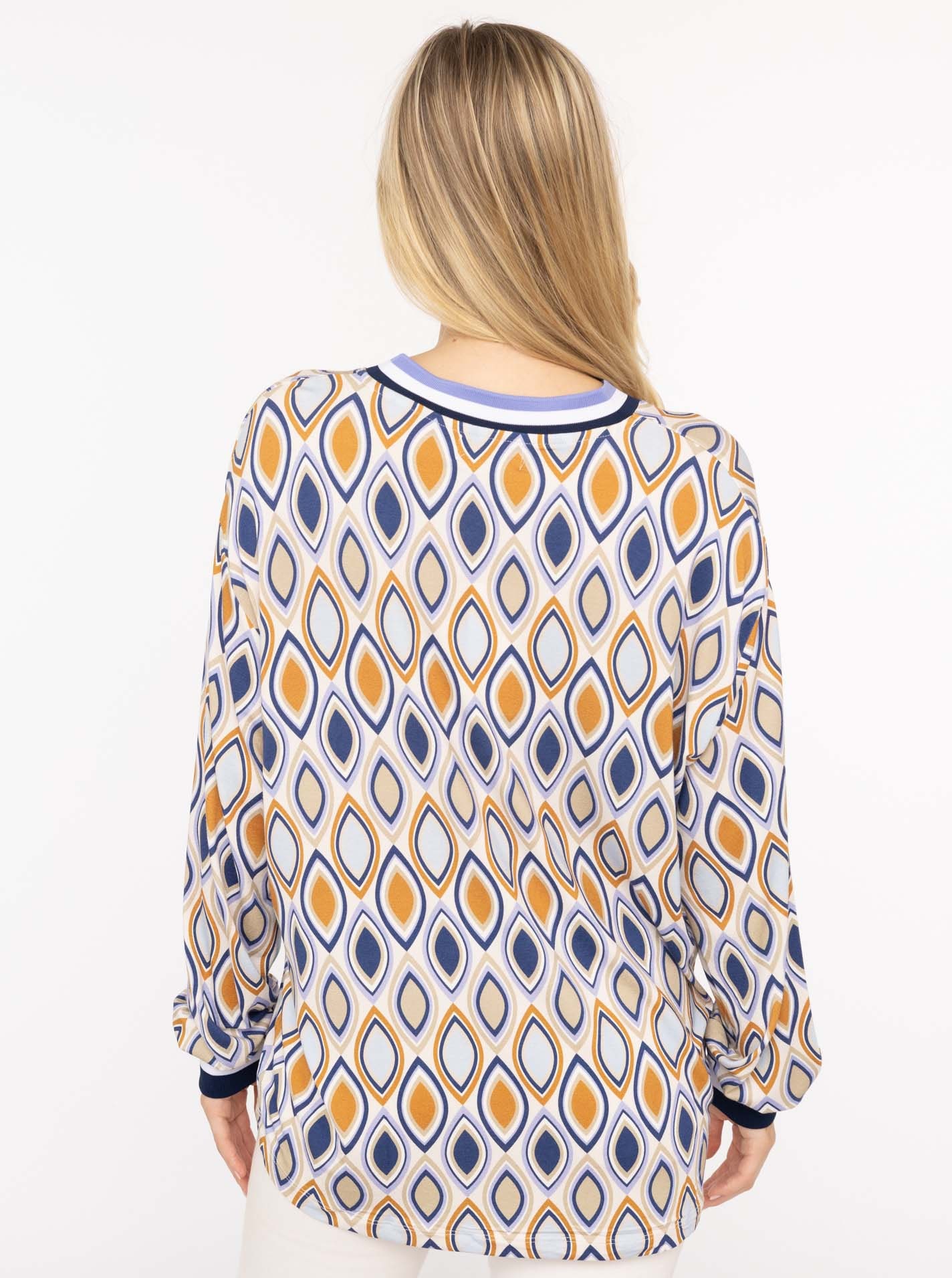 Zwillingsherz Blusenshirt »"Ornament"« langärmlig, V-Neck, Ornament-Print , sportive Bündchen