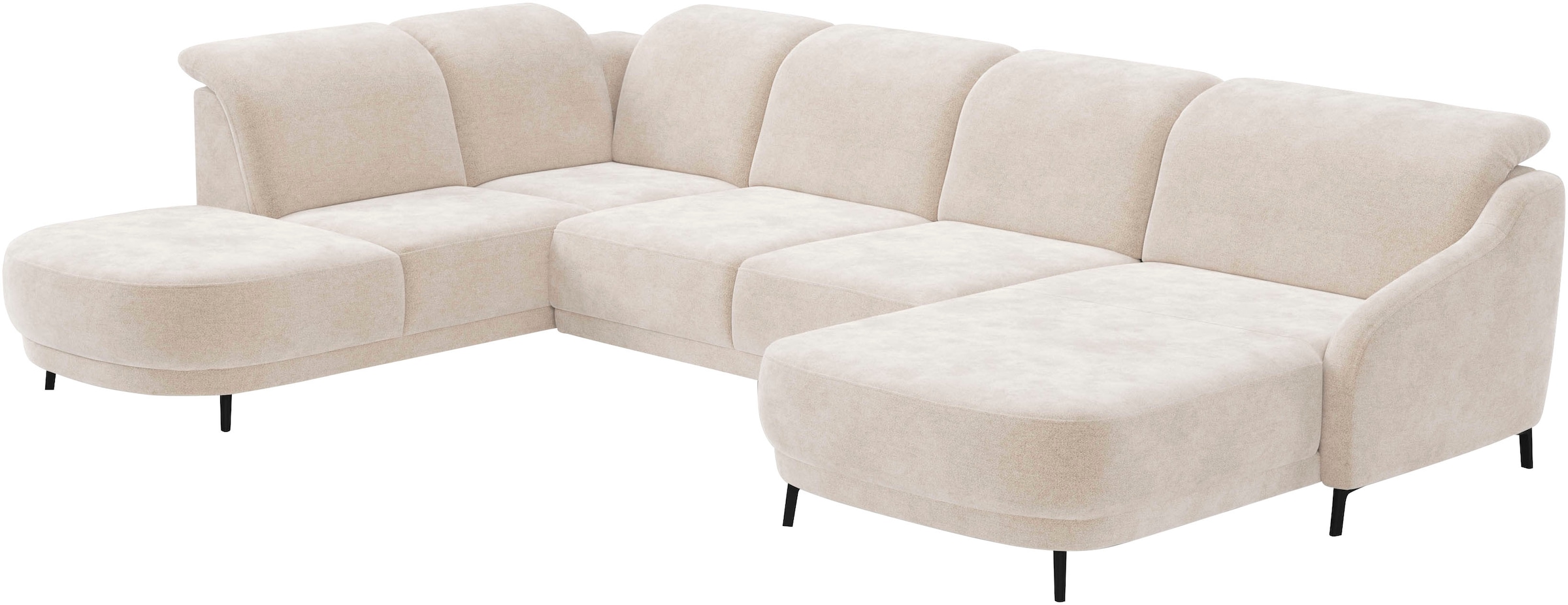 sit&more Wohnlandschaft »Blues U-Form«, inkl. Kopfteilverstellung, wahlweise mit Klapptisch und USB